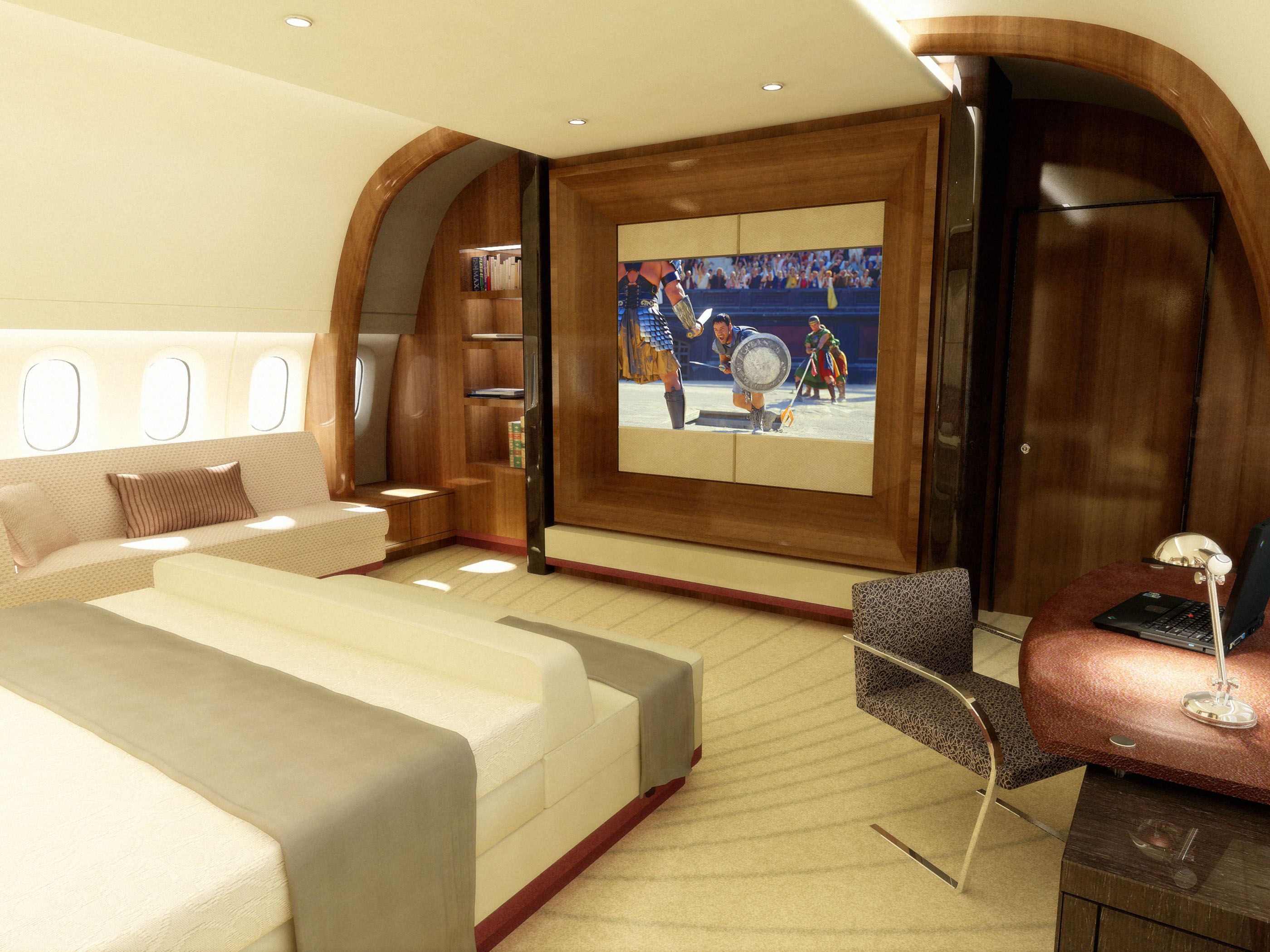 In the master bedroom of a Boeing BBJ 787.