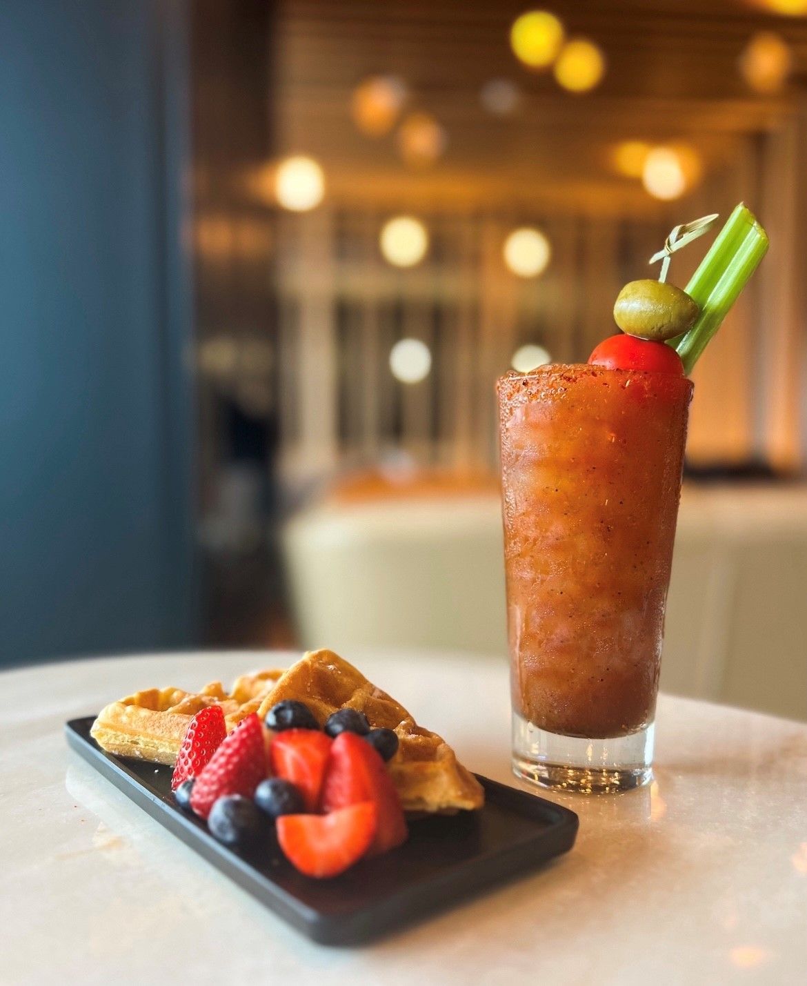 American Airlines Newark Airport Lounge Food Option Cocktail