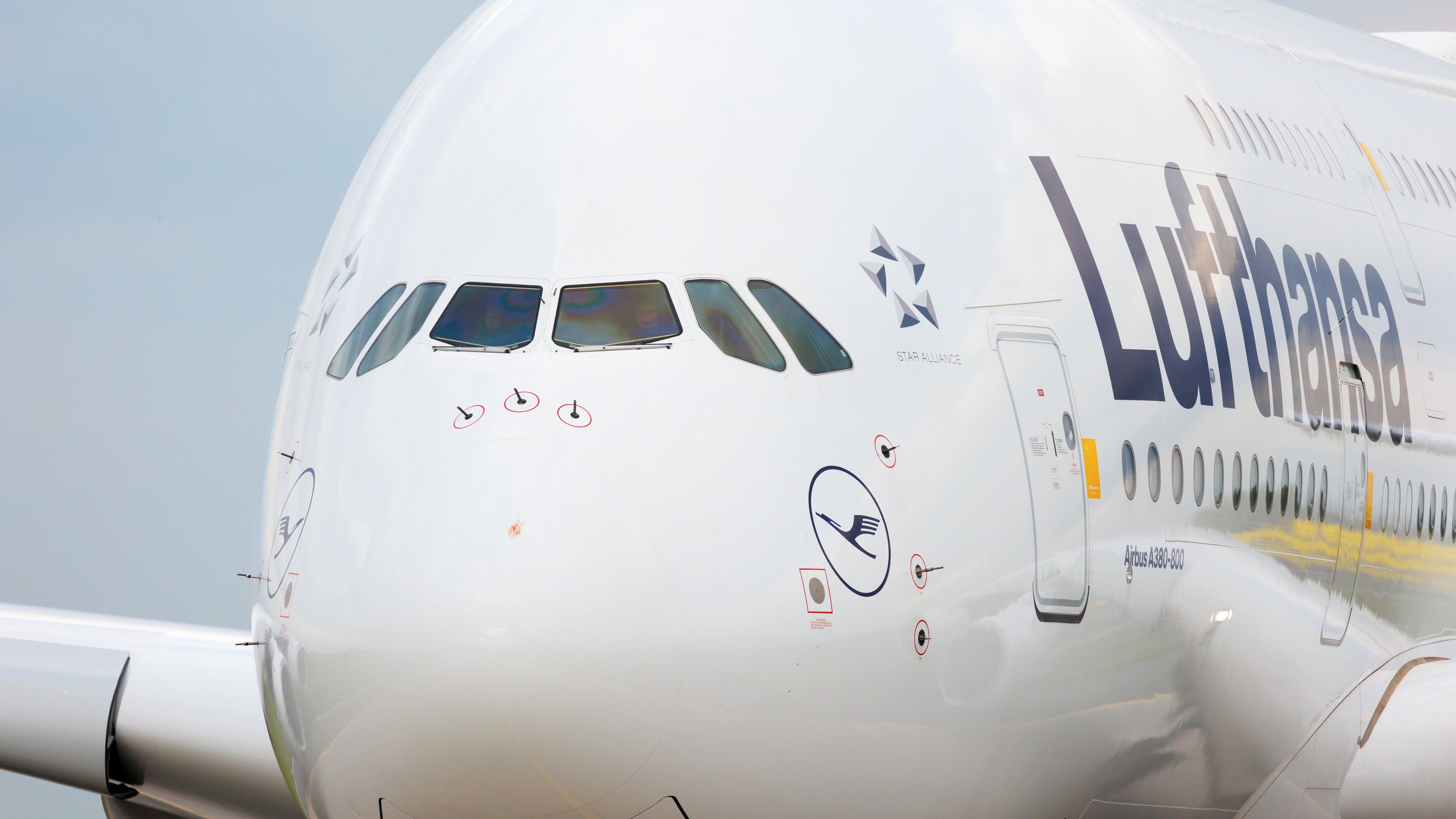 Lufthansa Airbus A380 head-on