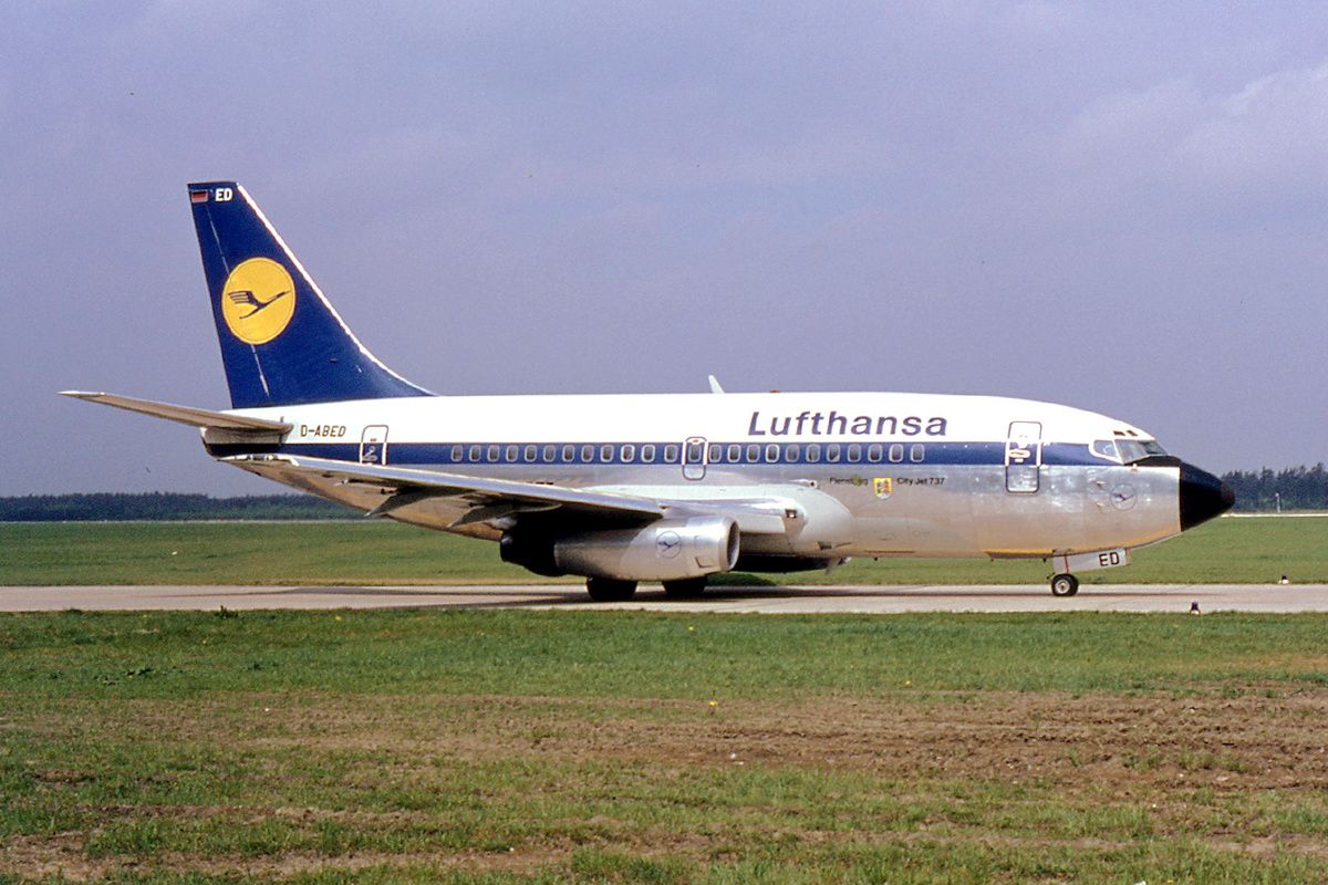 A Lufthansa Boeing 737-100 Taxiing at Hannover.