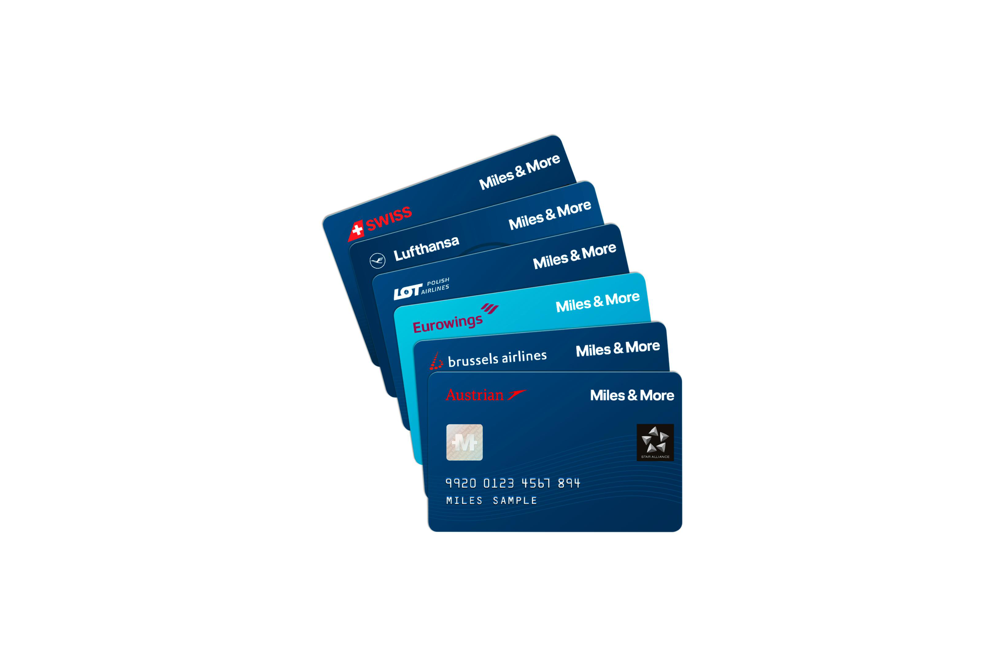 Several different Miles and More cobranded credit cards.