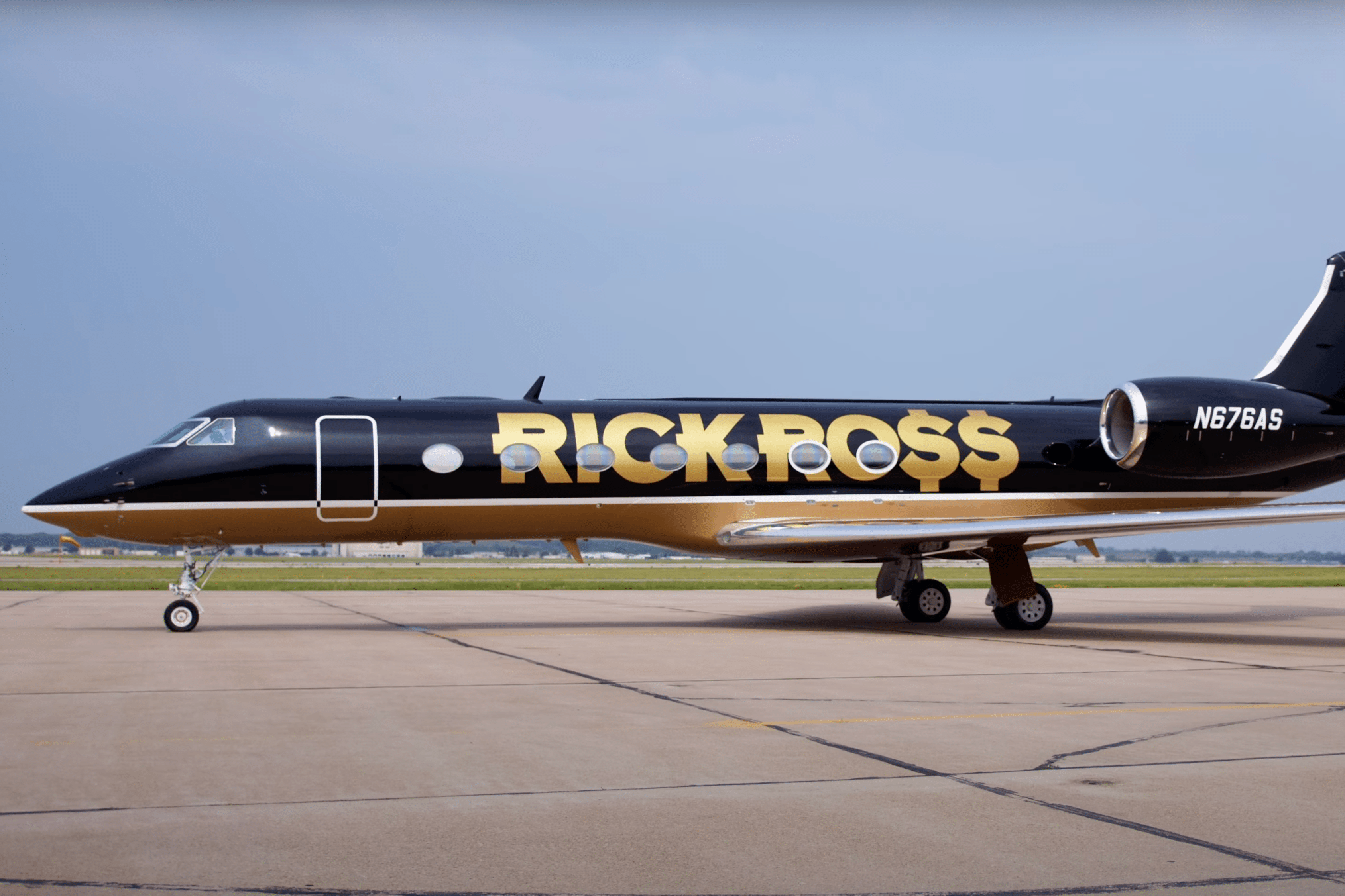 Rick Ross's private jet with a very bold livery.