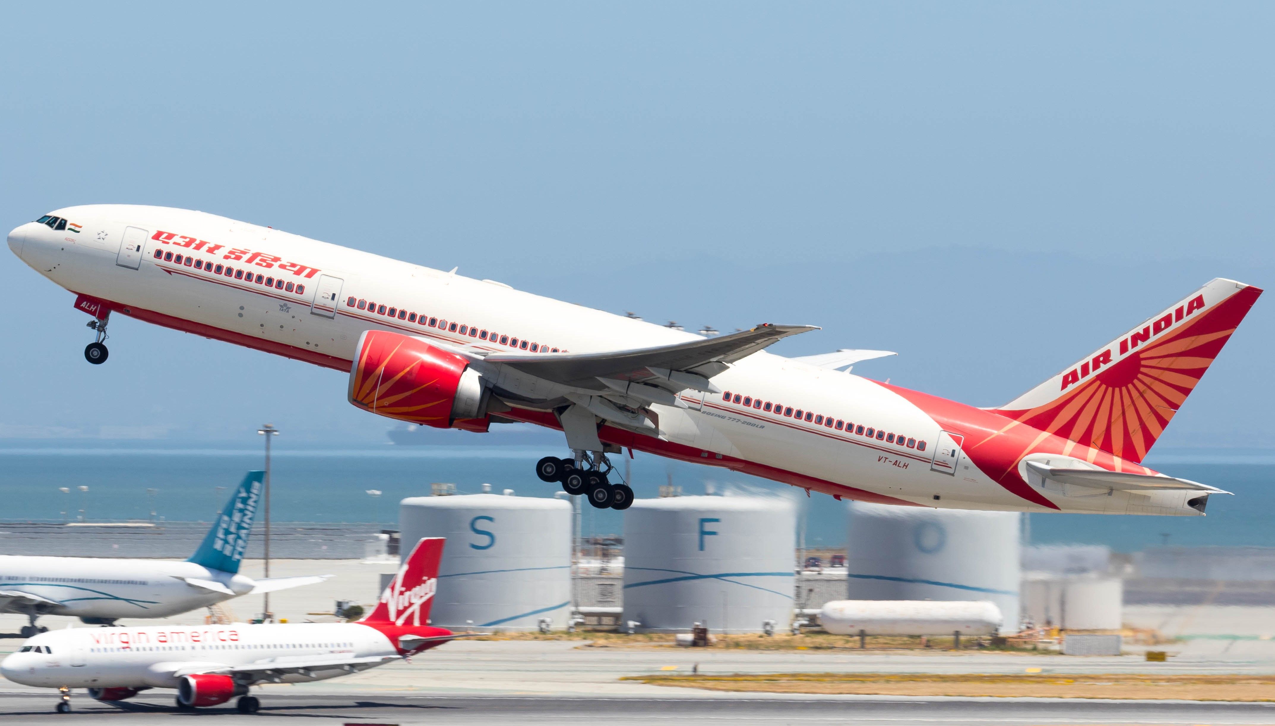 Air India Boeing 777-200LR departing San Francisco