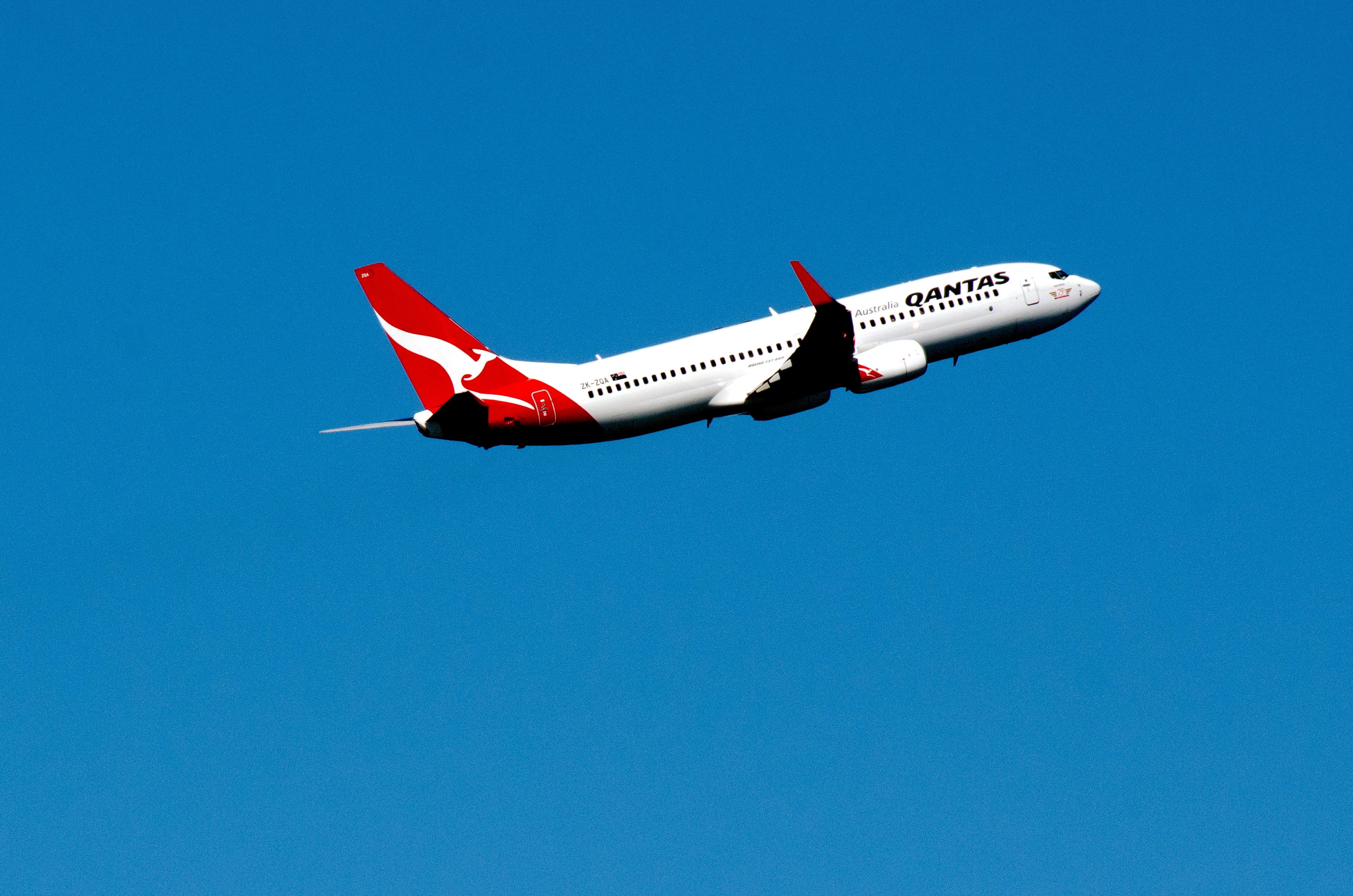 A Qantas Airbus A330 taking off