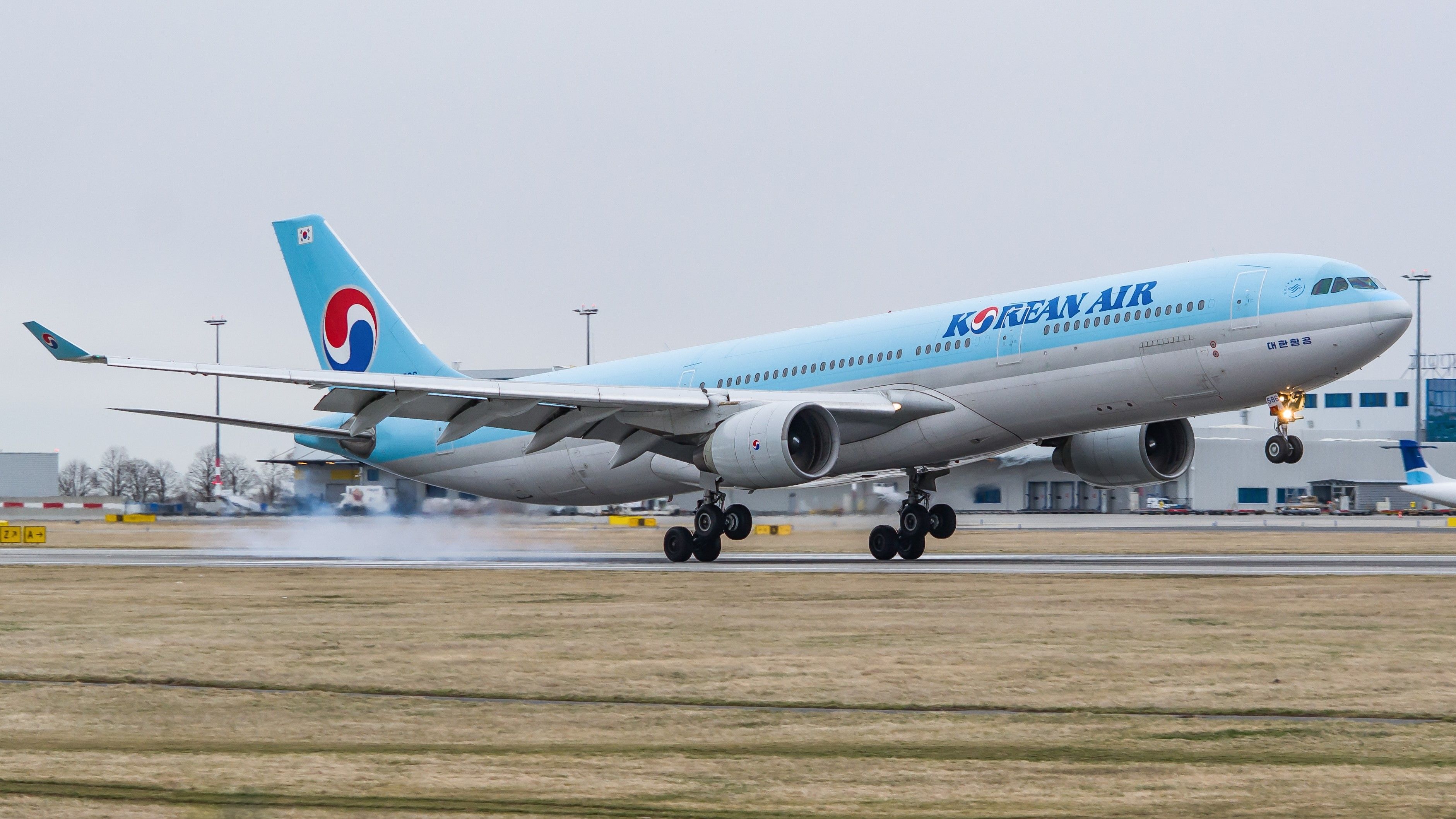 Korean Air Airbus A330-300 Landing In Prague