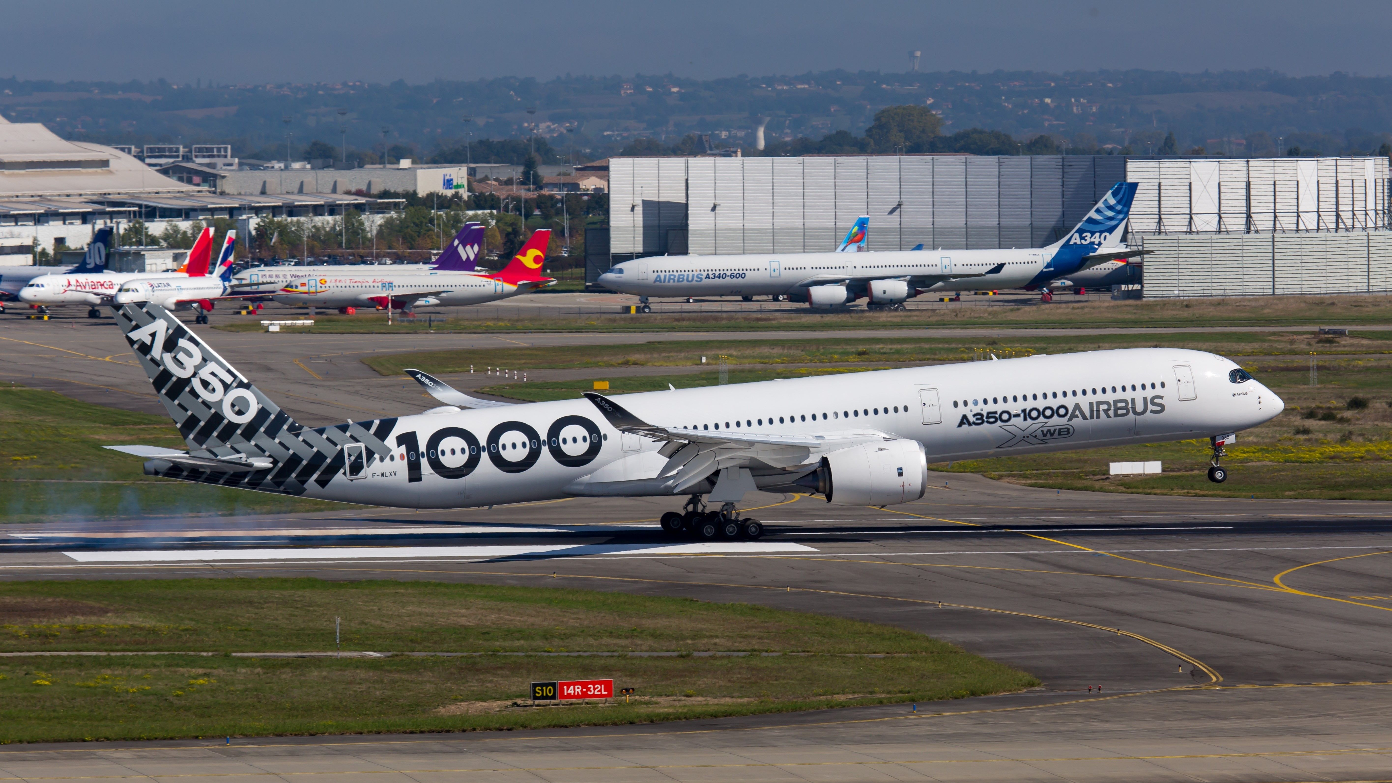 An Airbus A350-1000 Landing In Toulouse.
