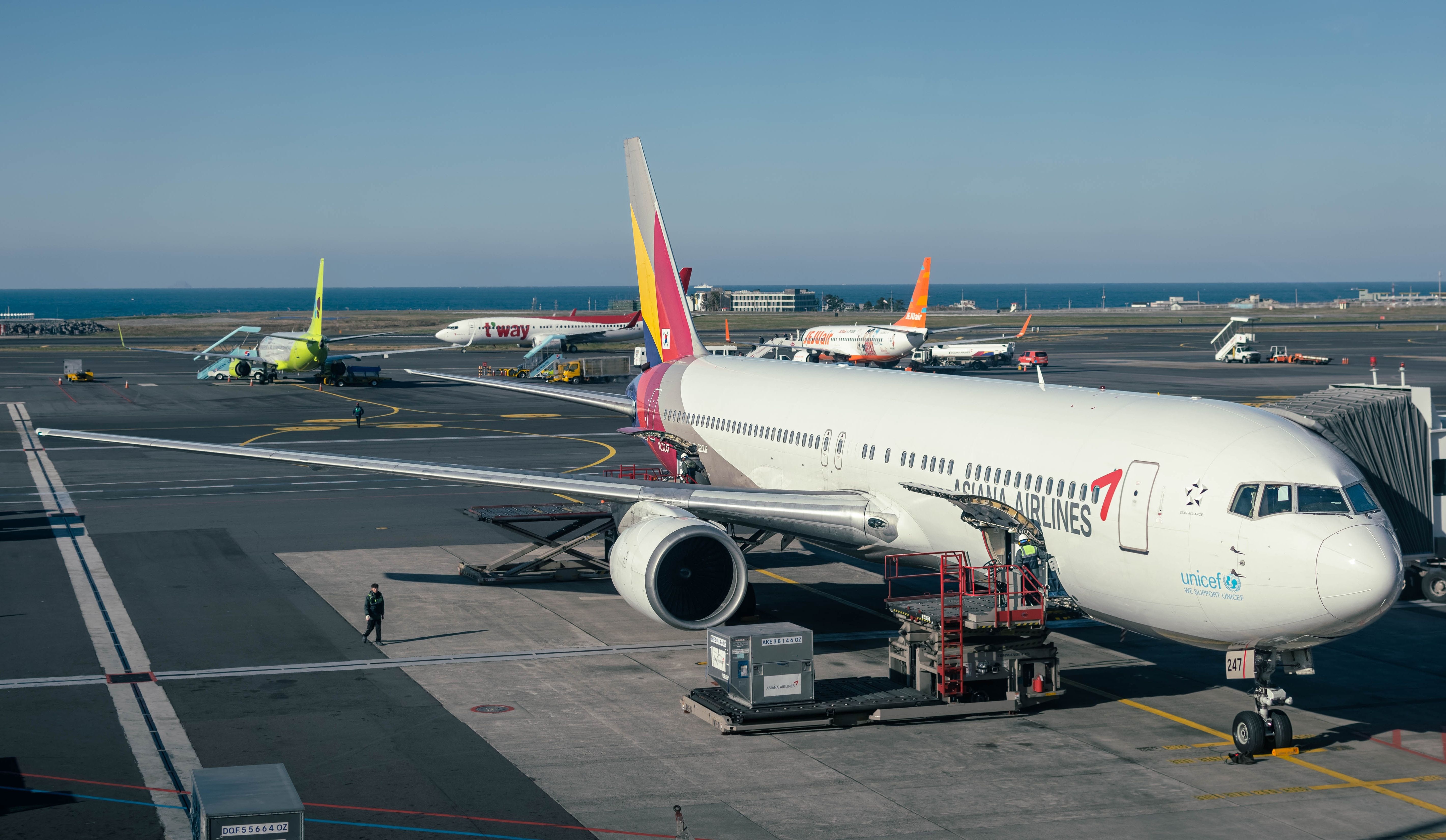 Asiana Airlines Boeing 767 at Jeju Airport
