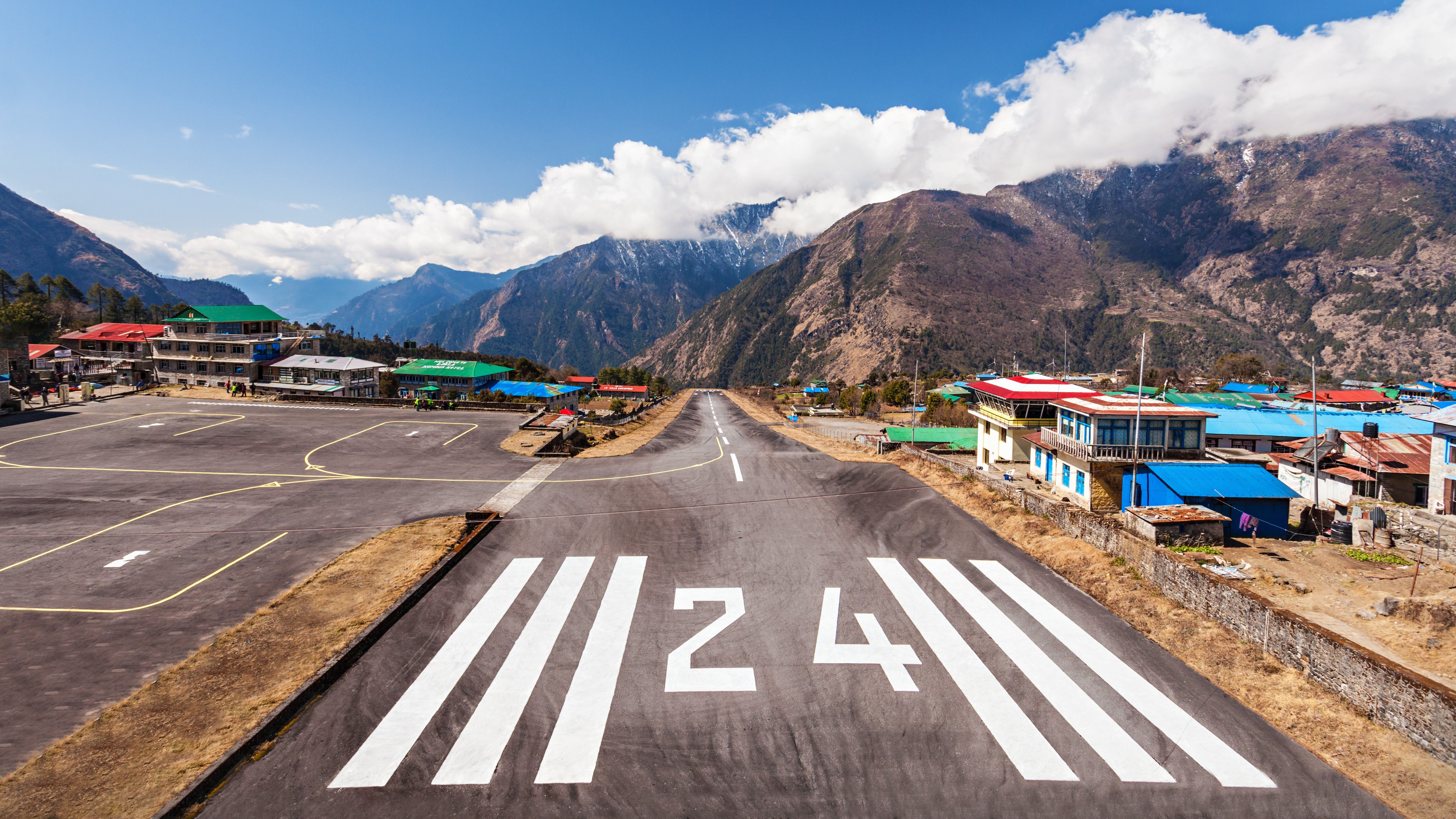 Looking out over Lukla Airport's Runway.