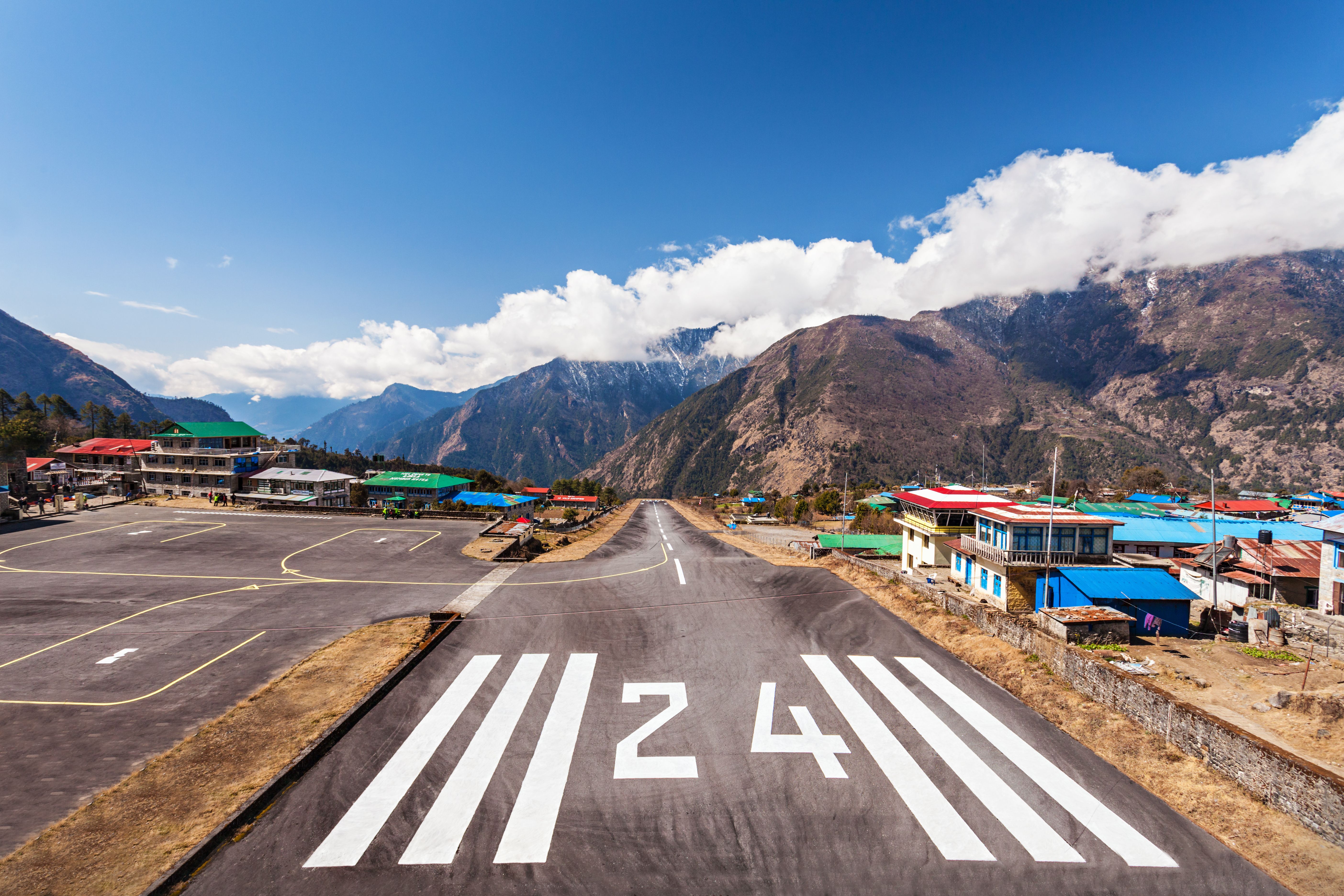Looking out over Lukla Airport's Runway.