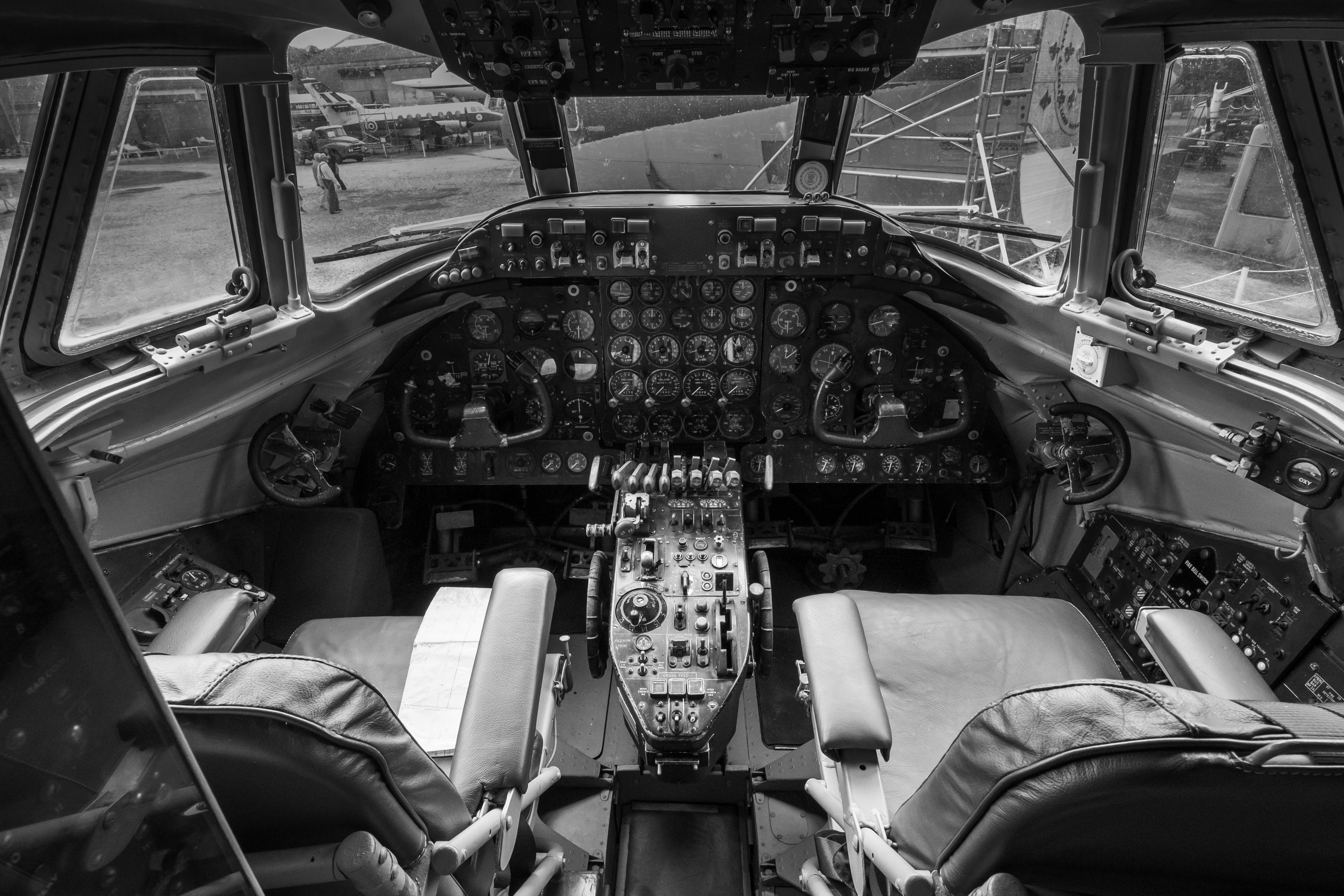 The cockpit of a Vickers Viscount.
