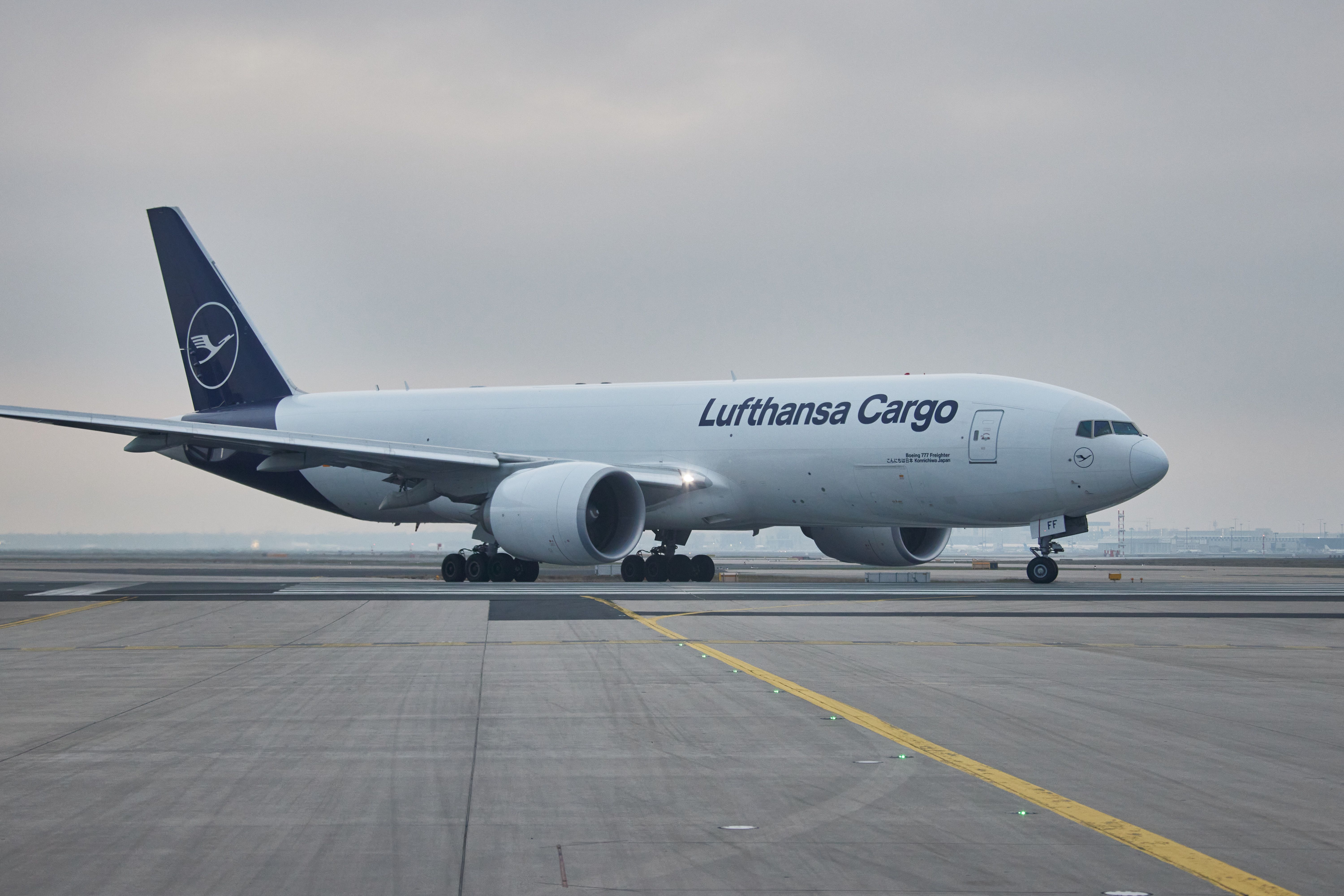A Lufthansa Cargo aircraft taxiing