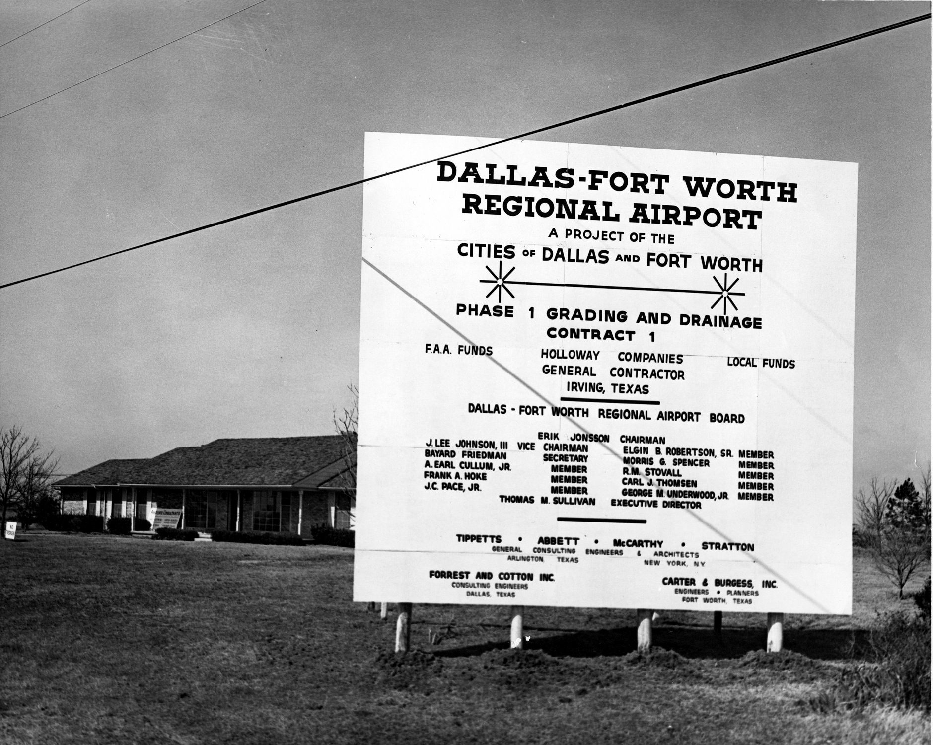 An announcement of the construction of Dallas Fort Worth airport back in the 1960s