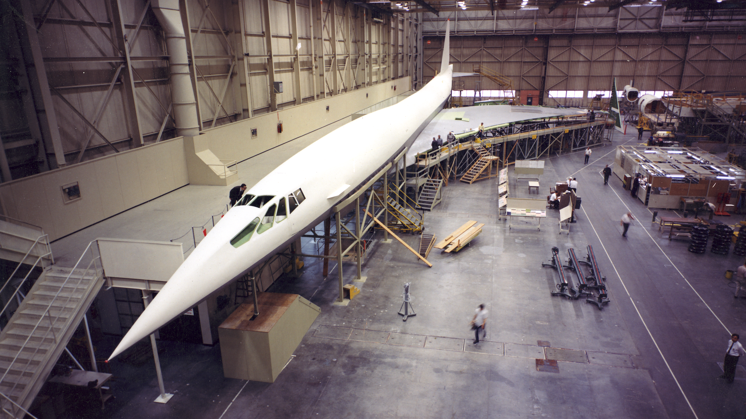 A Mock up of the Boeing 2707 SST model in the factory at Paine Field, Everett.