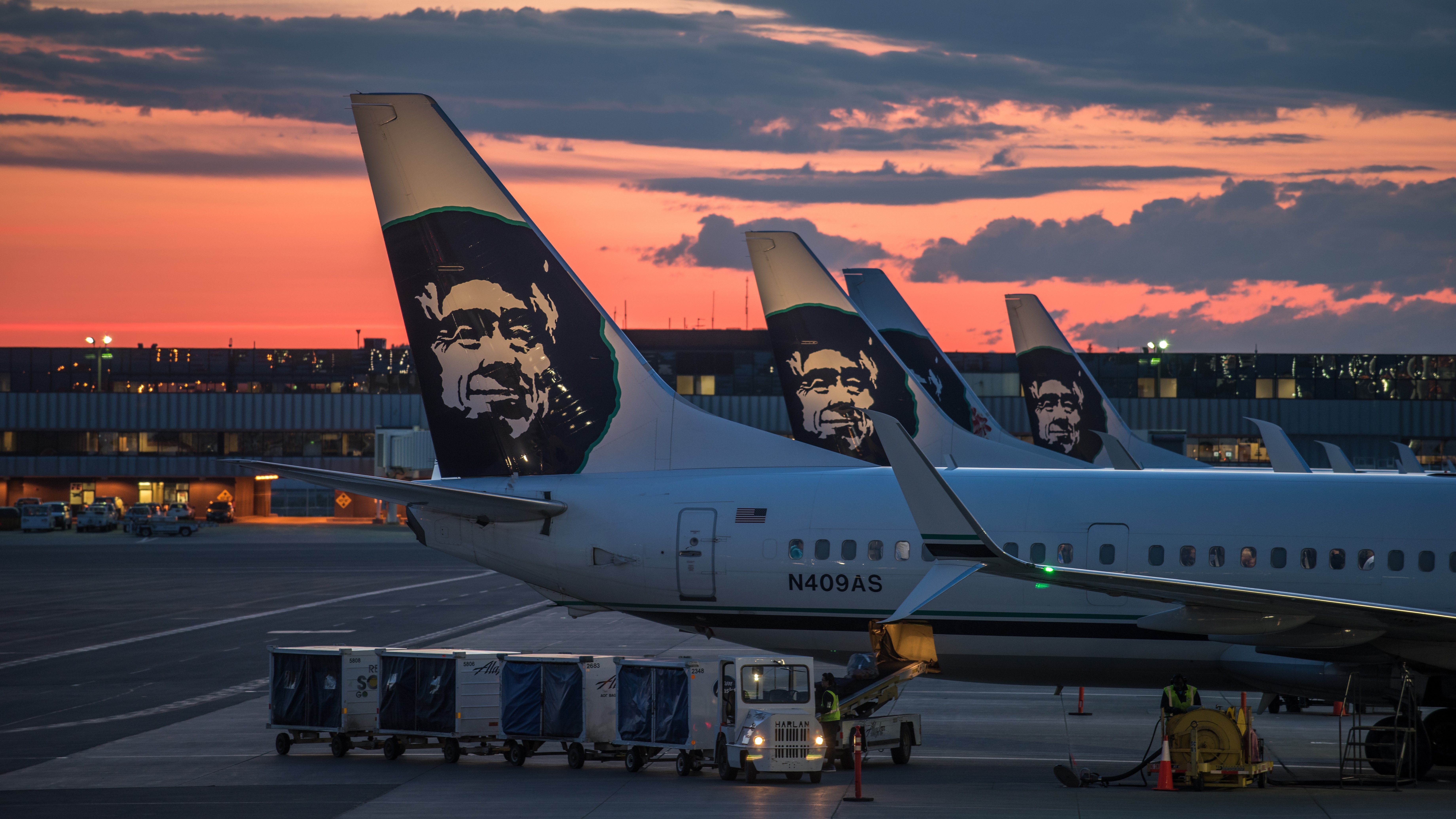 Alaska Airlines aircraft at Anchorage Ted Stevens International Airport