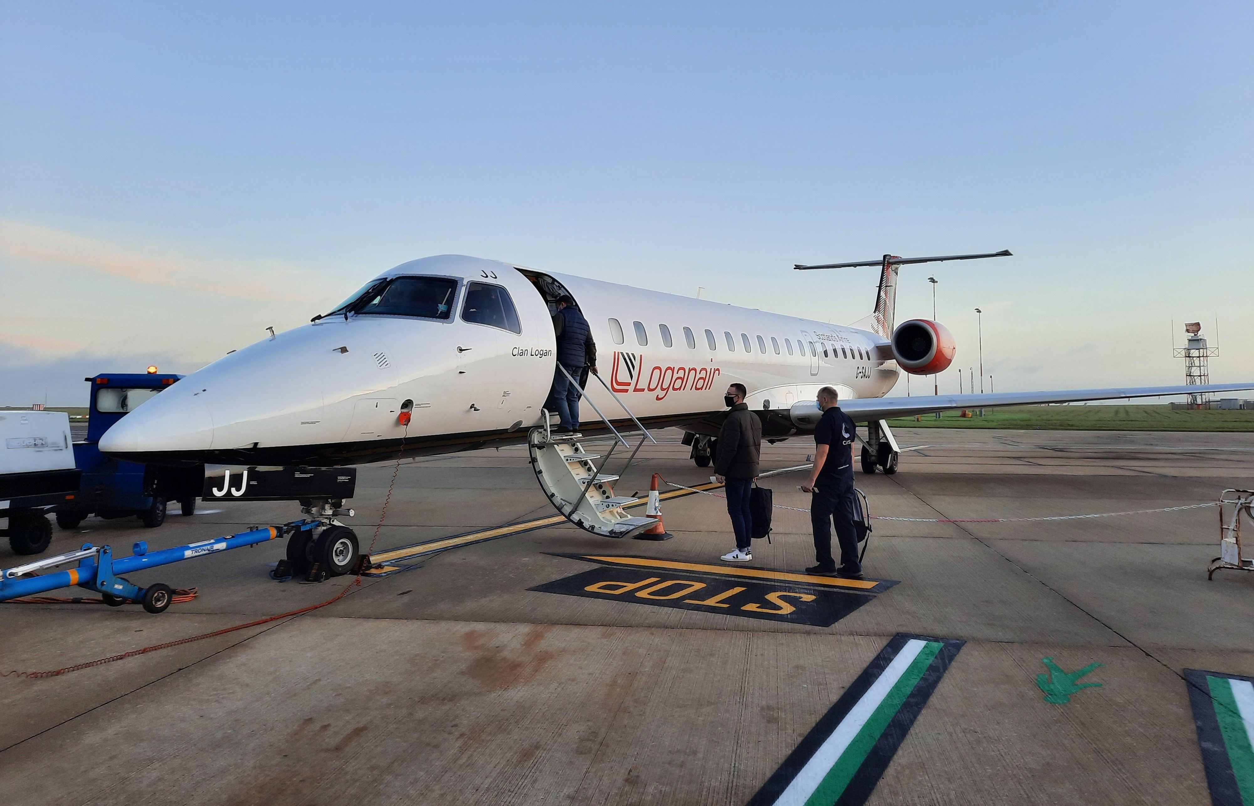 Loganair Embraer ERJ145 Parked At Norwich Airport