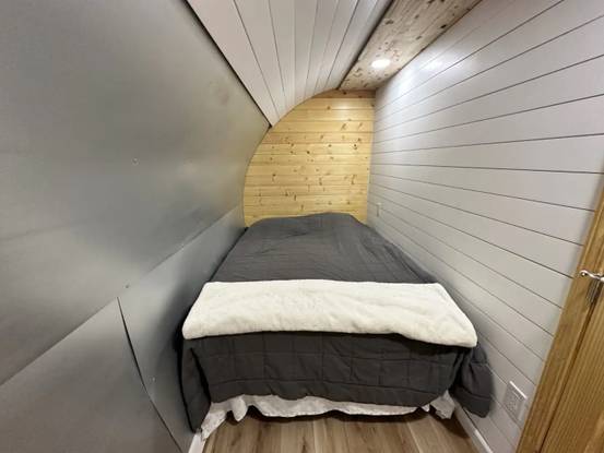 a bed in a room