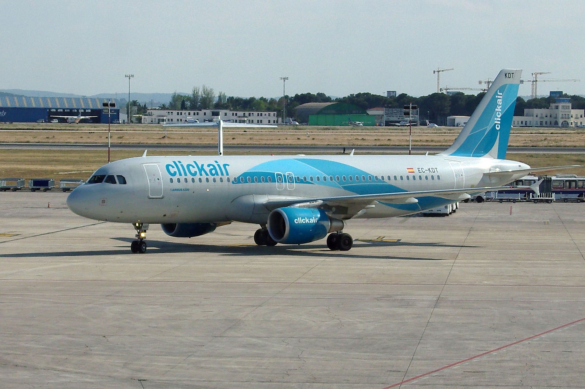A Clickair Airbus A320 Taxiing In Valencia.