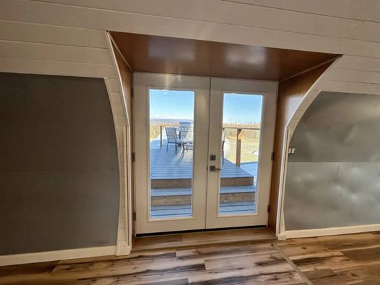 a door to a deck