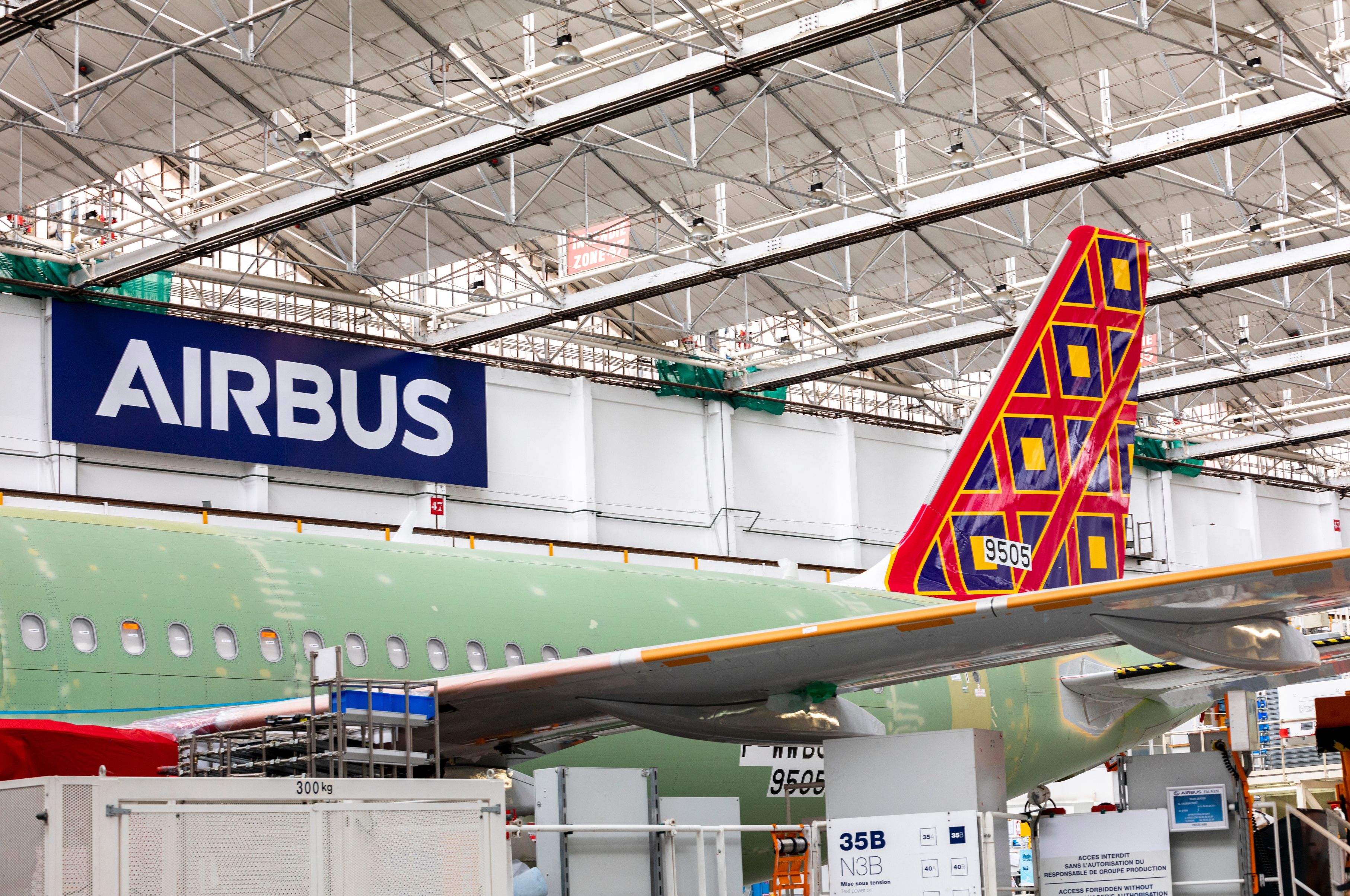 A Batik Air Airbus A320neo in Airbus' assembly line.