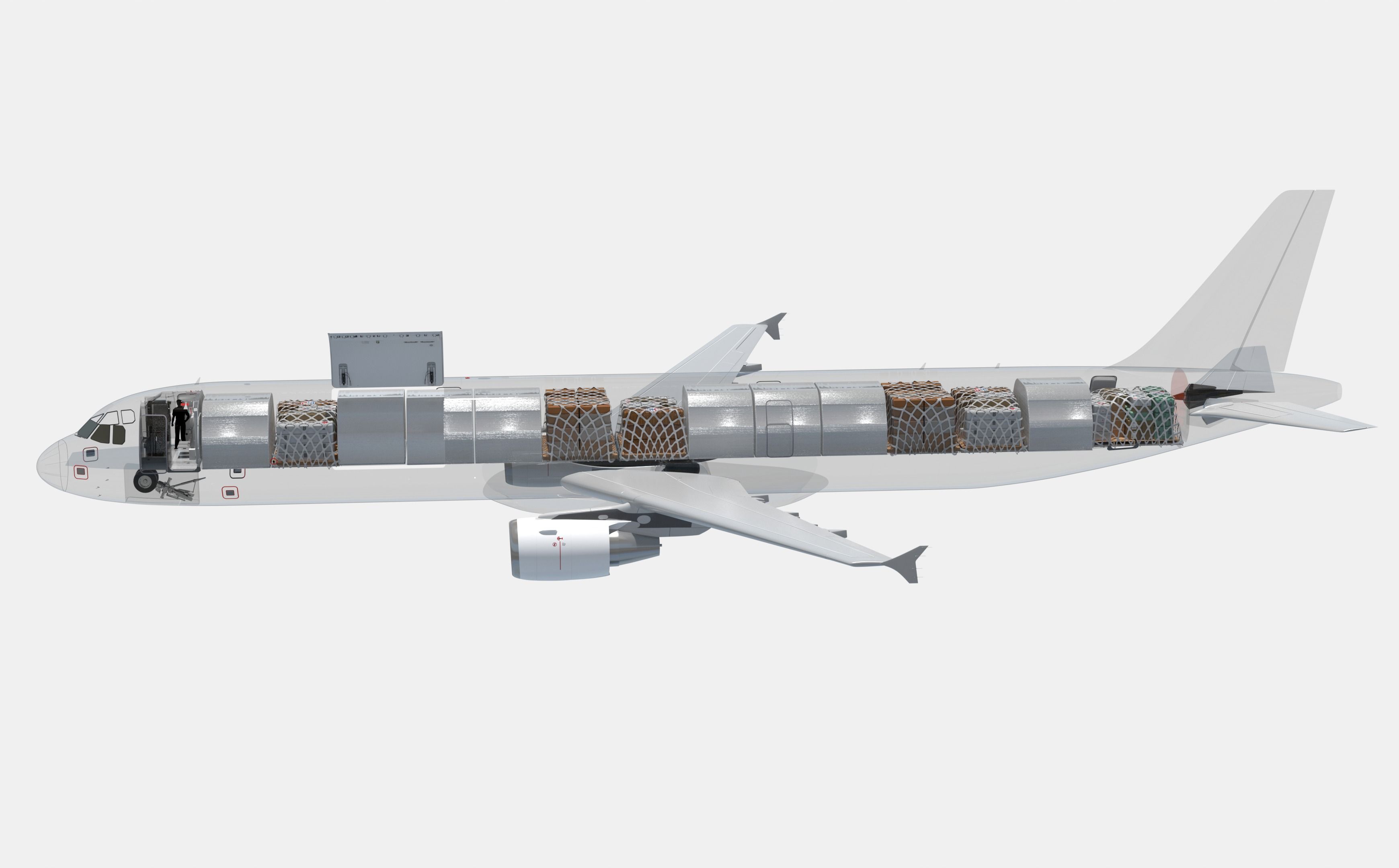 A321F Transparent Cutaway