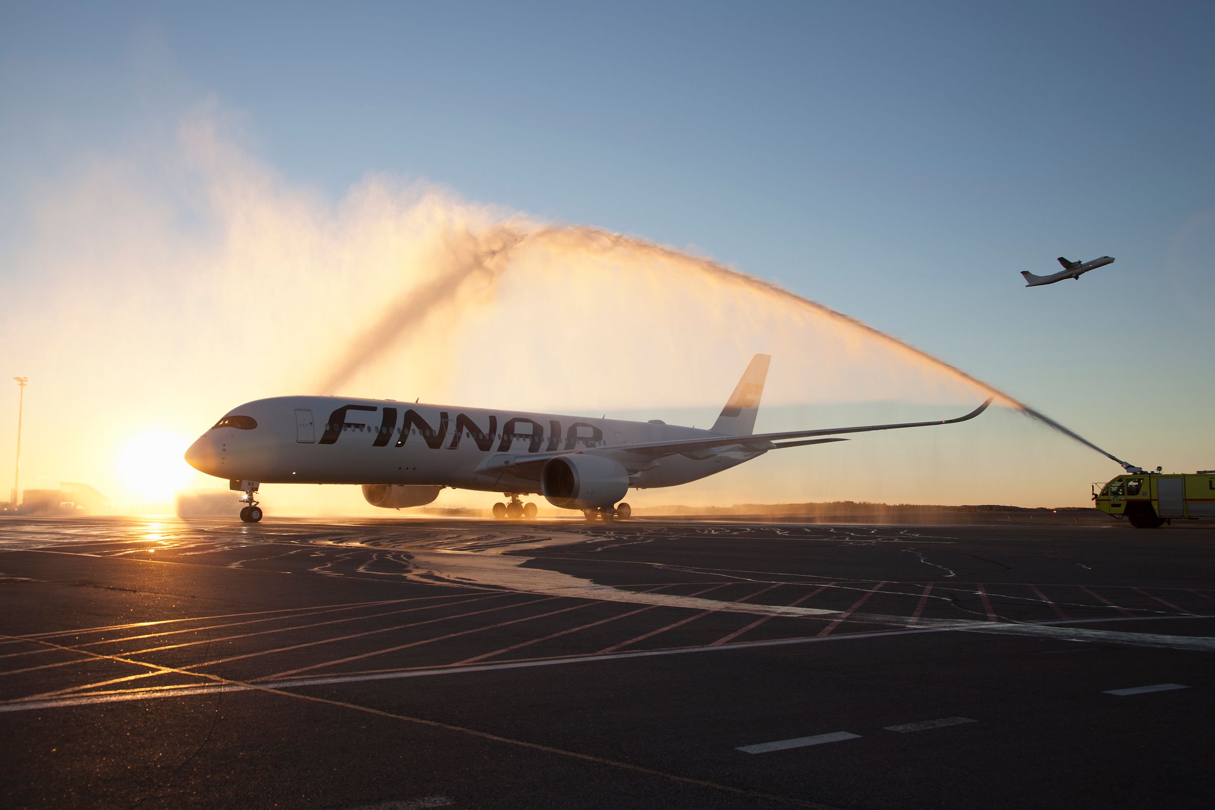 Finnair Airbus A350 Water Cannon Salute
