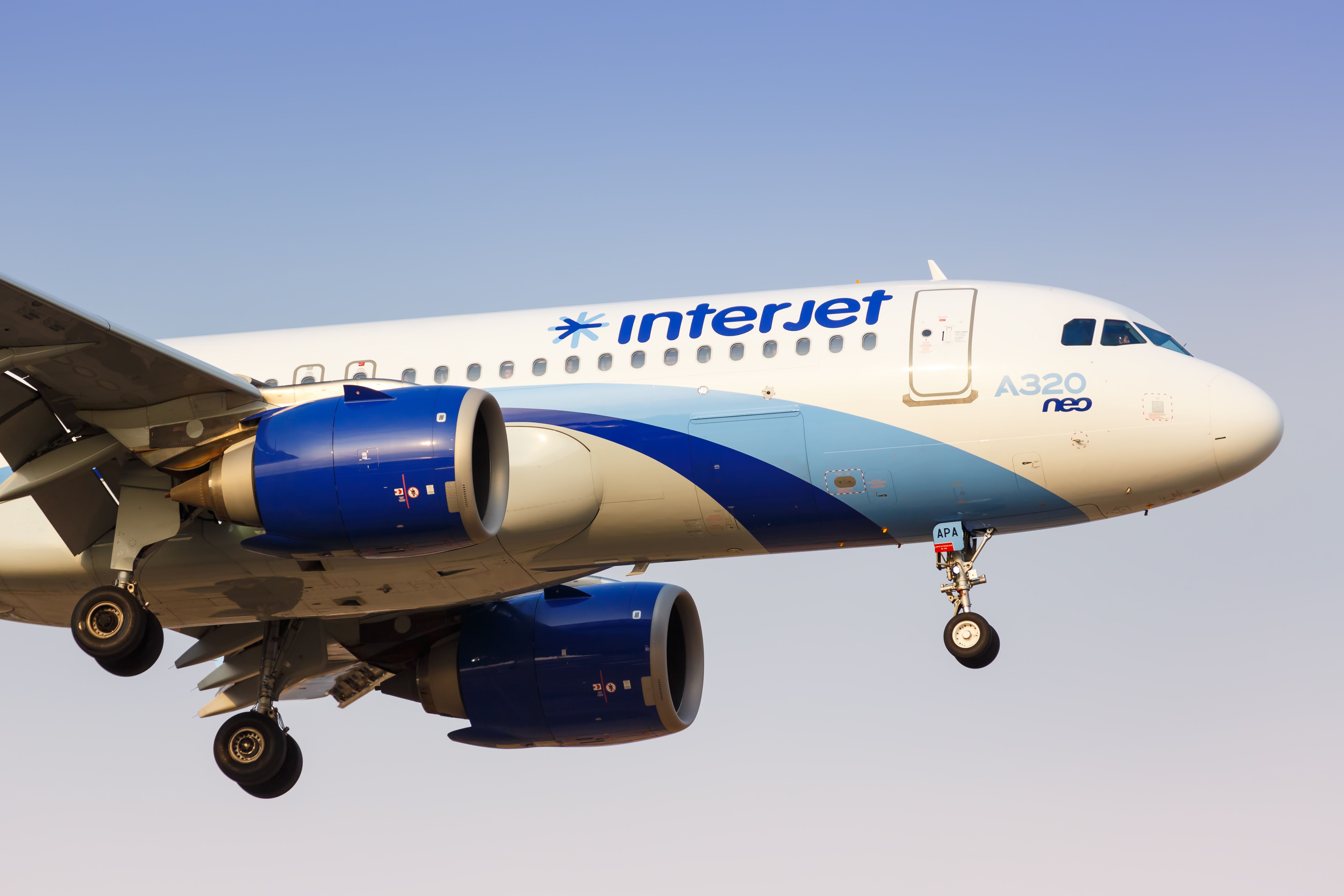 An Airbus A320neo operated by Interjet.
