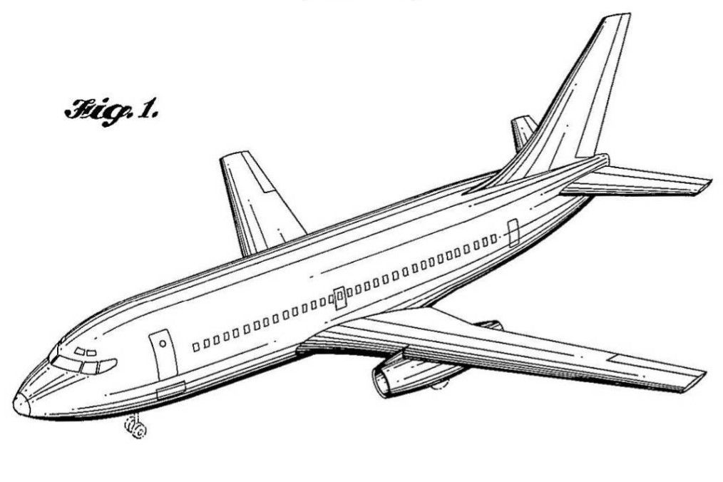 A patent sketch of the Boeing 737.