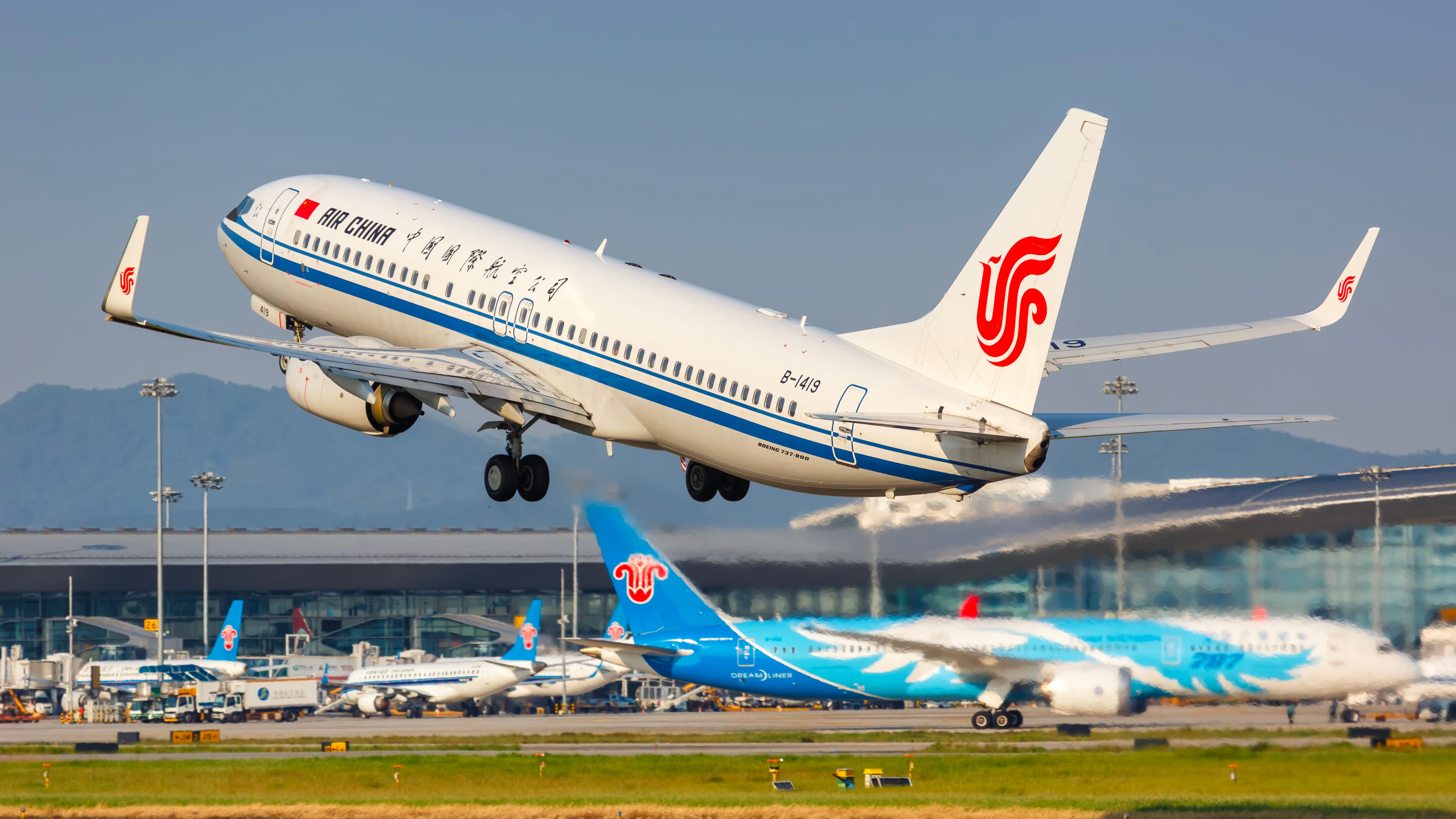 Air China and China Southern Aircraft at Guangzhou Airport
