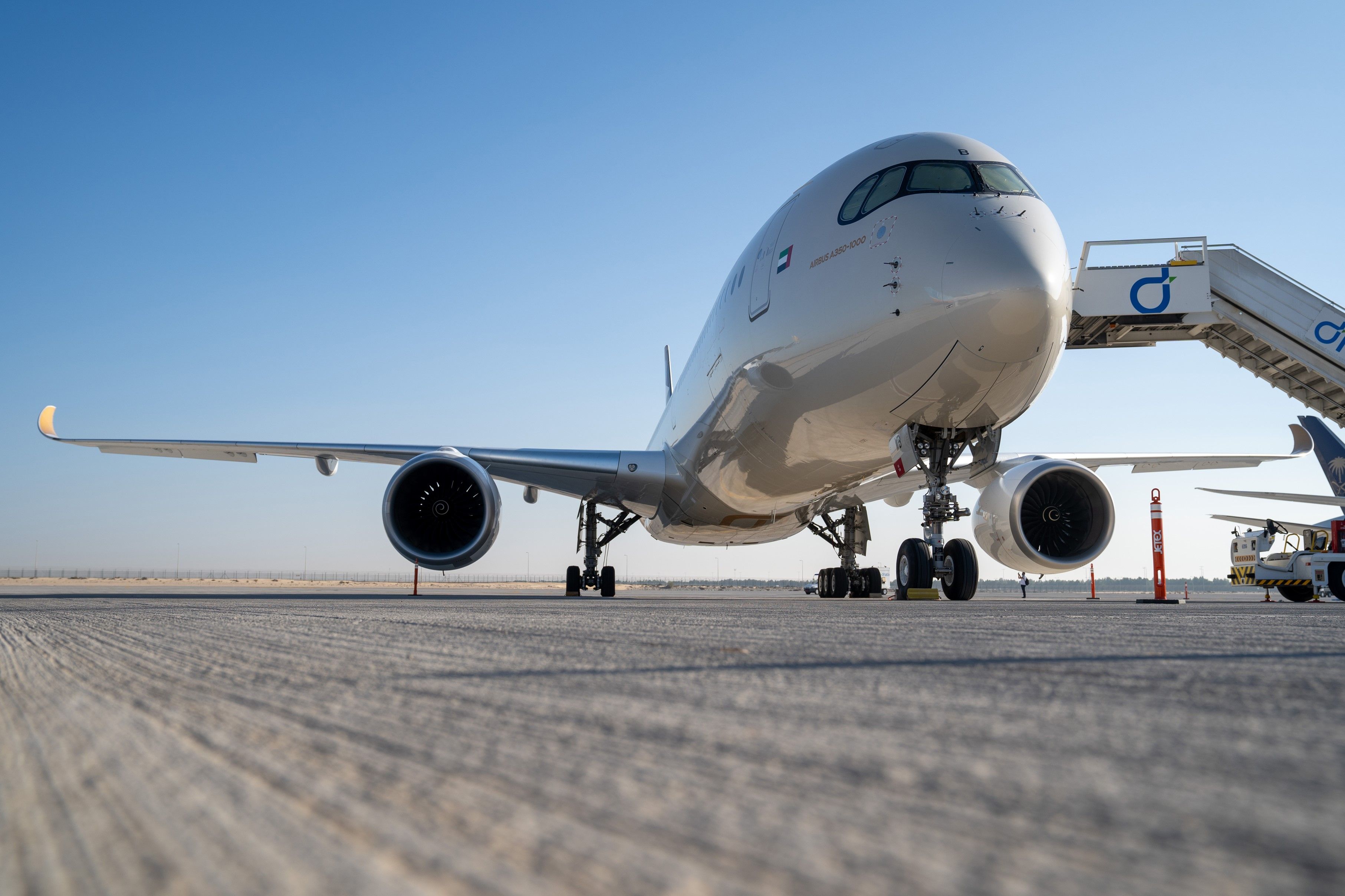 An Etihad Airbus A350 On The Ground In Dubai.