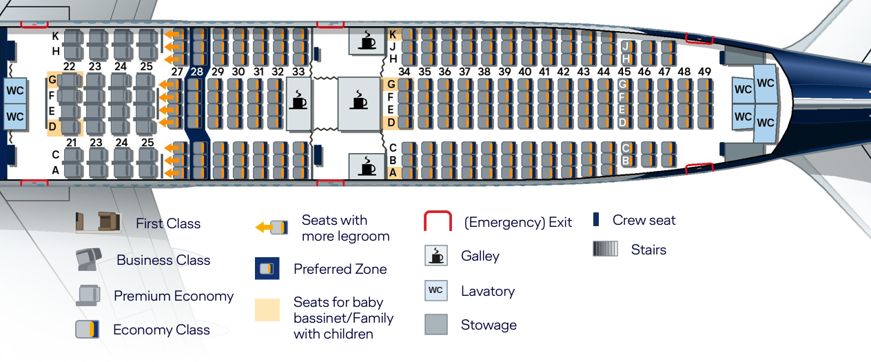 Lufthansa Boeing 747-8 Lower Deck Rear Seat Map