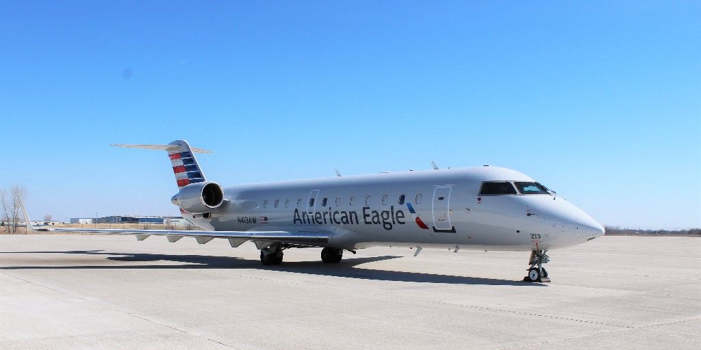 American Eagle Bombardier CRJ200 operated by Air Wisconsin.