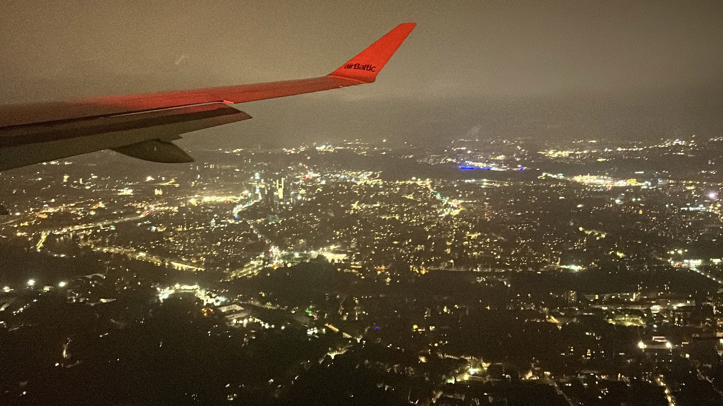 window view of vilnius at night