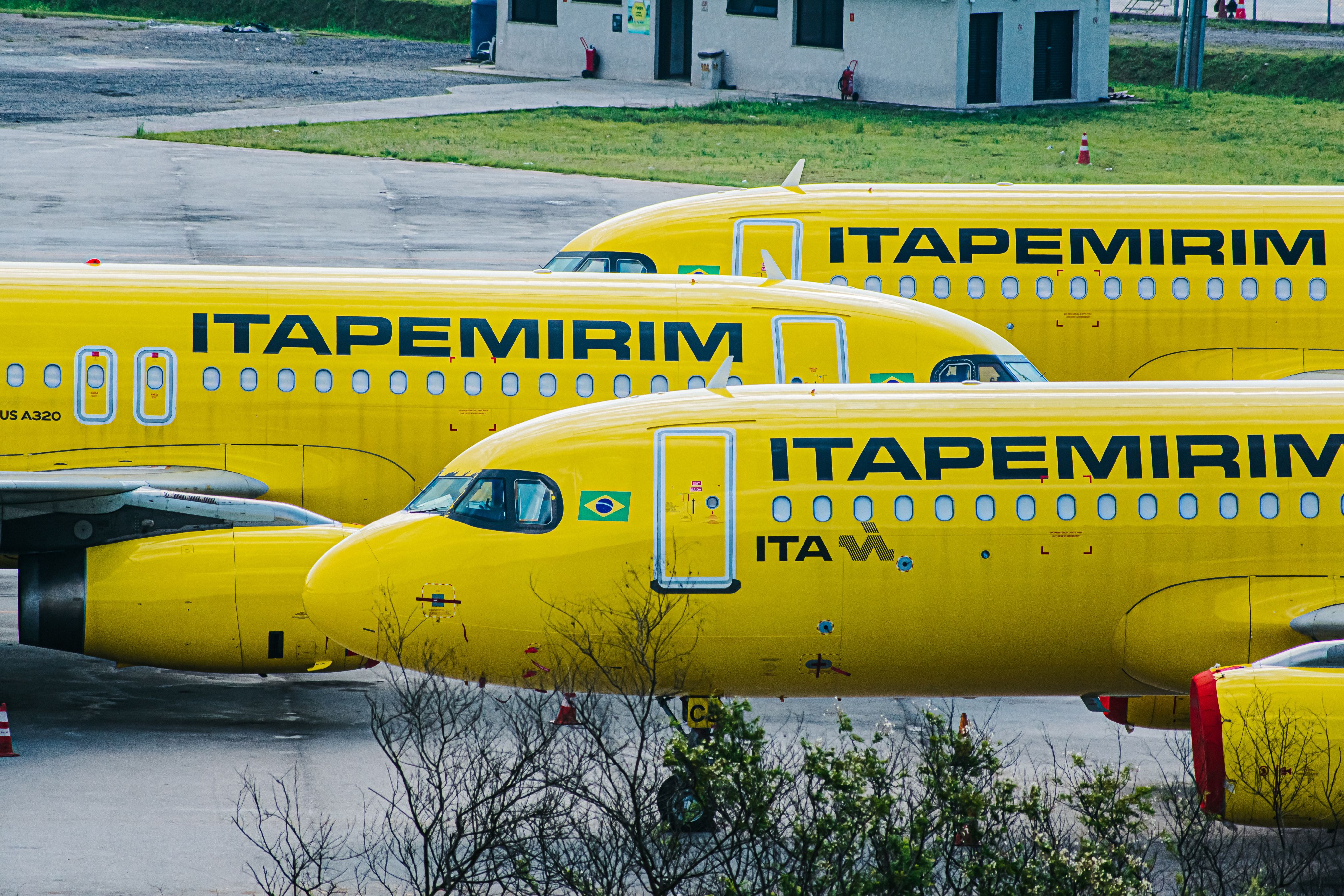 Three Itapemirim Transportes Aéreos aircraft parked in Brazil