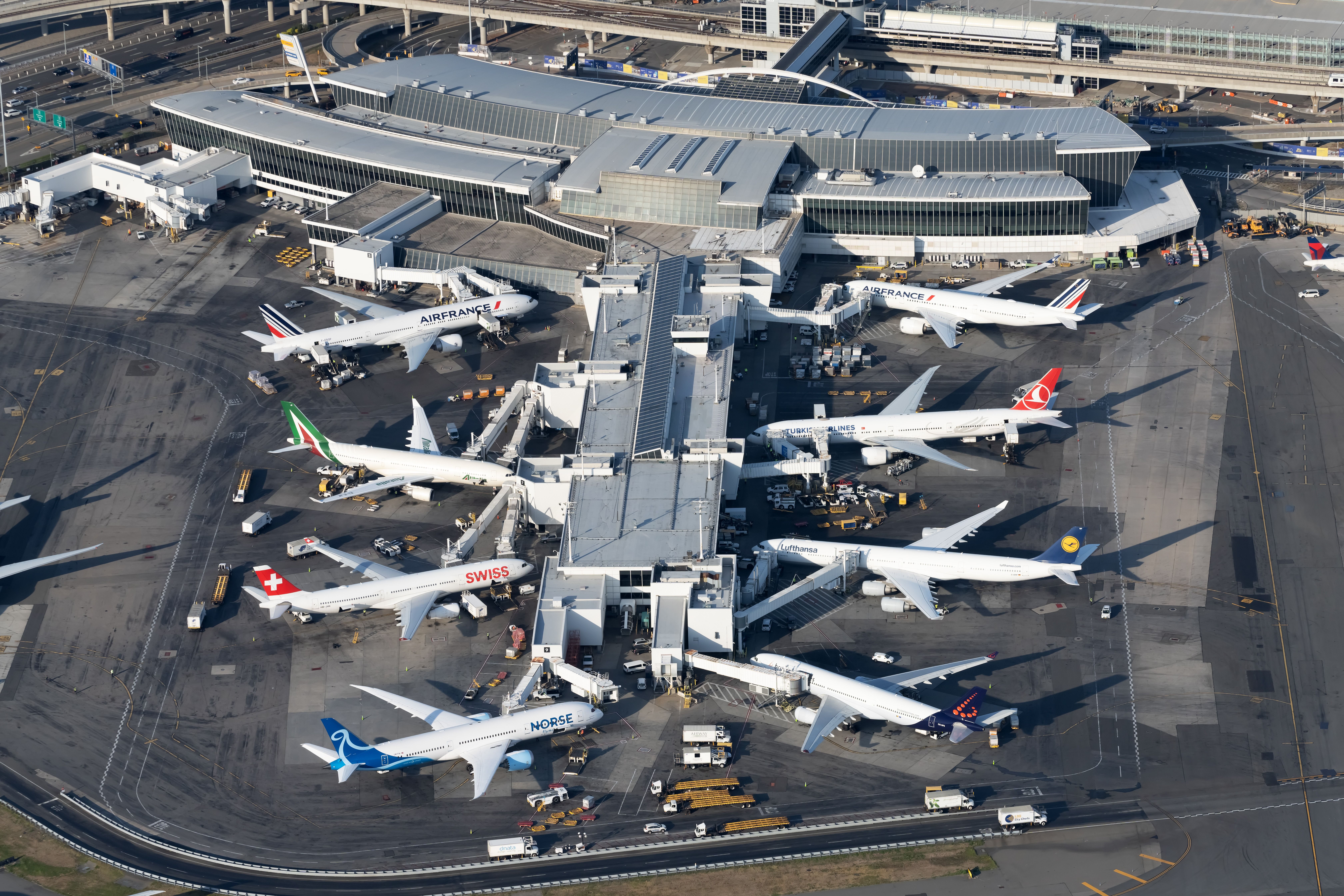 An aerial view of New York JFK airport.