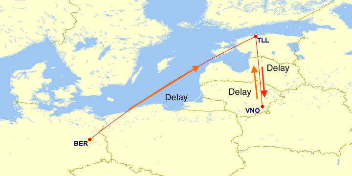 route map of aircraft serving bt822, bt906, bt905