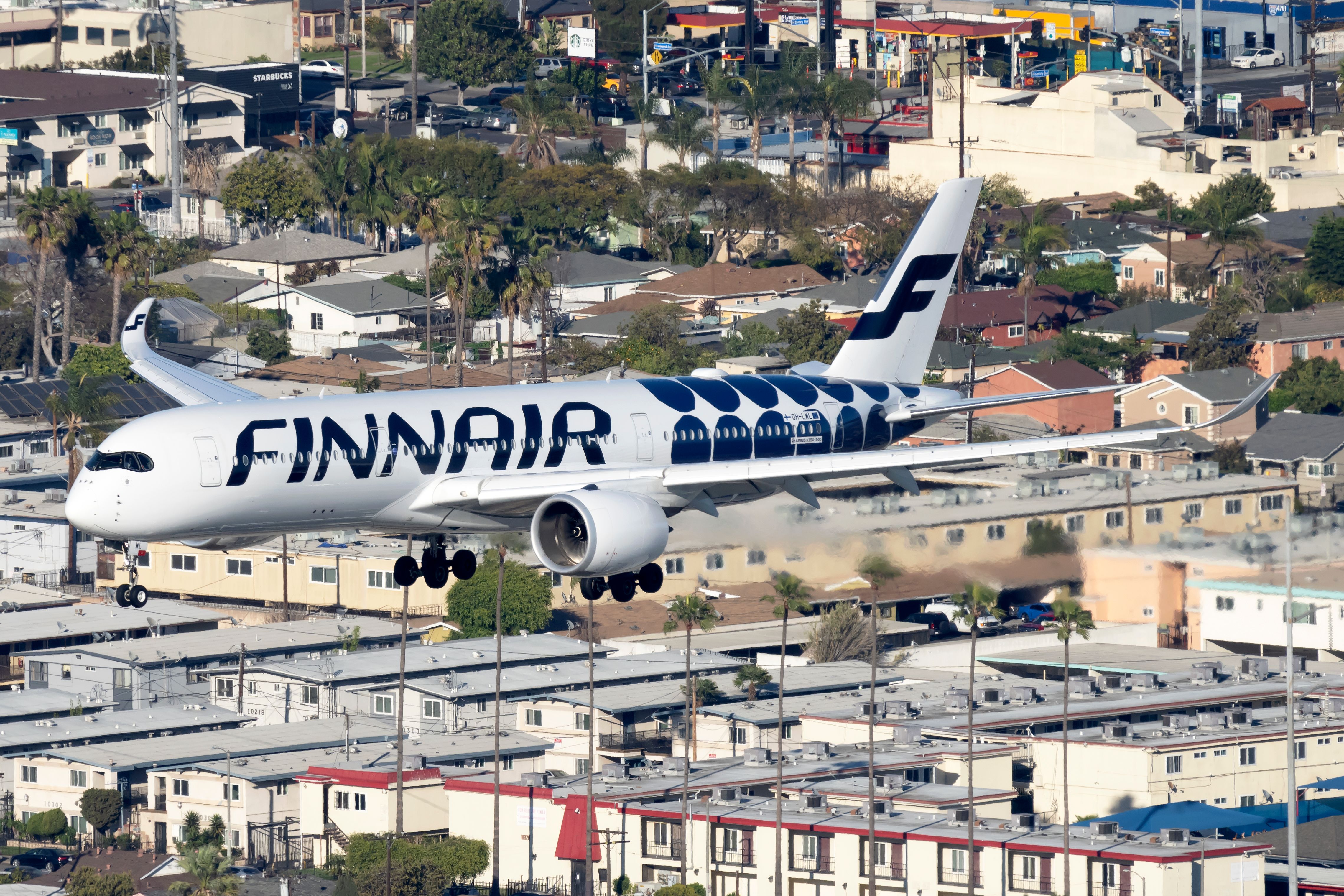 Finnair Airbus A350 Approaching Los Angeles International Airport