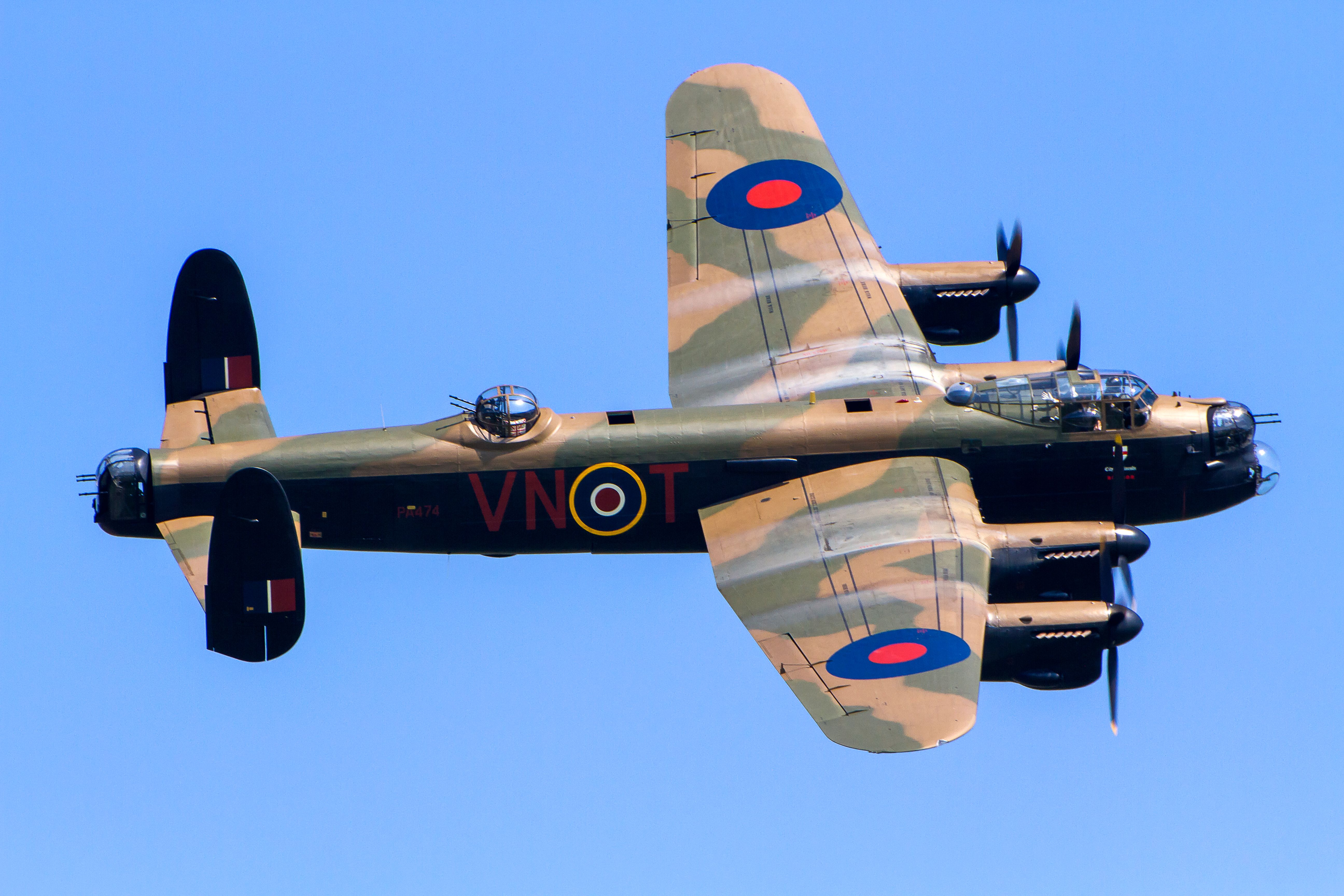 An Avro Lancaster Flying in the sky.