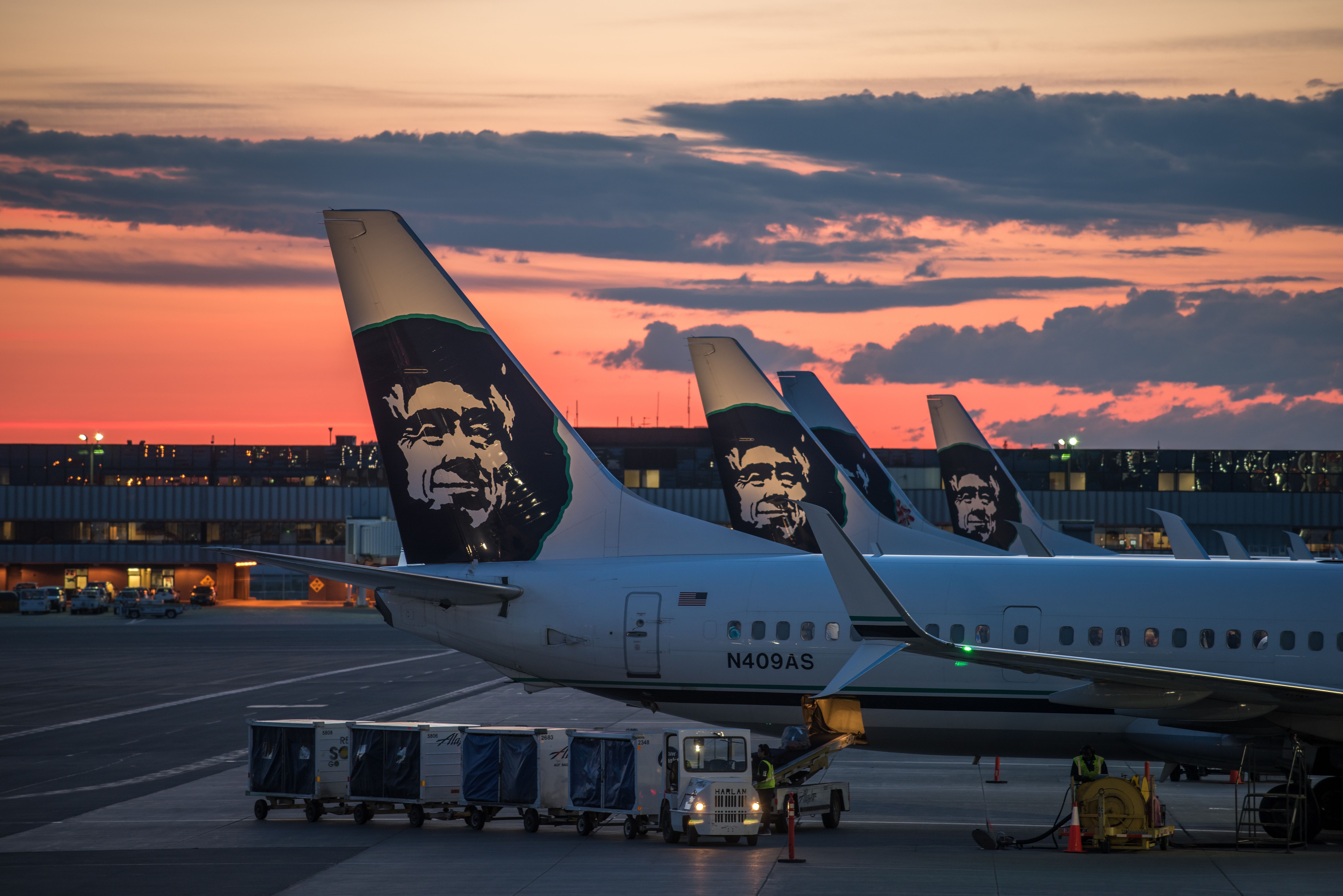 Alaska Airlines aircraft at Anchorage Ted Stevens International Airport