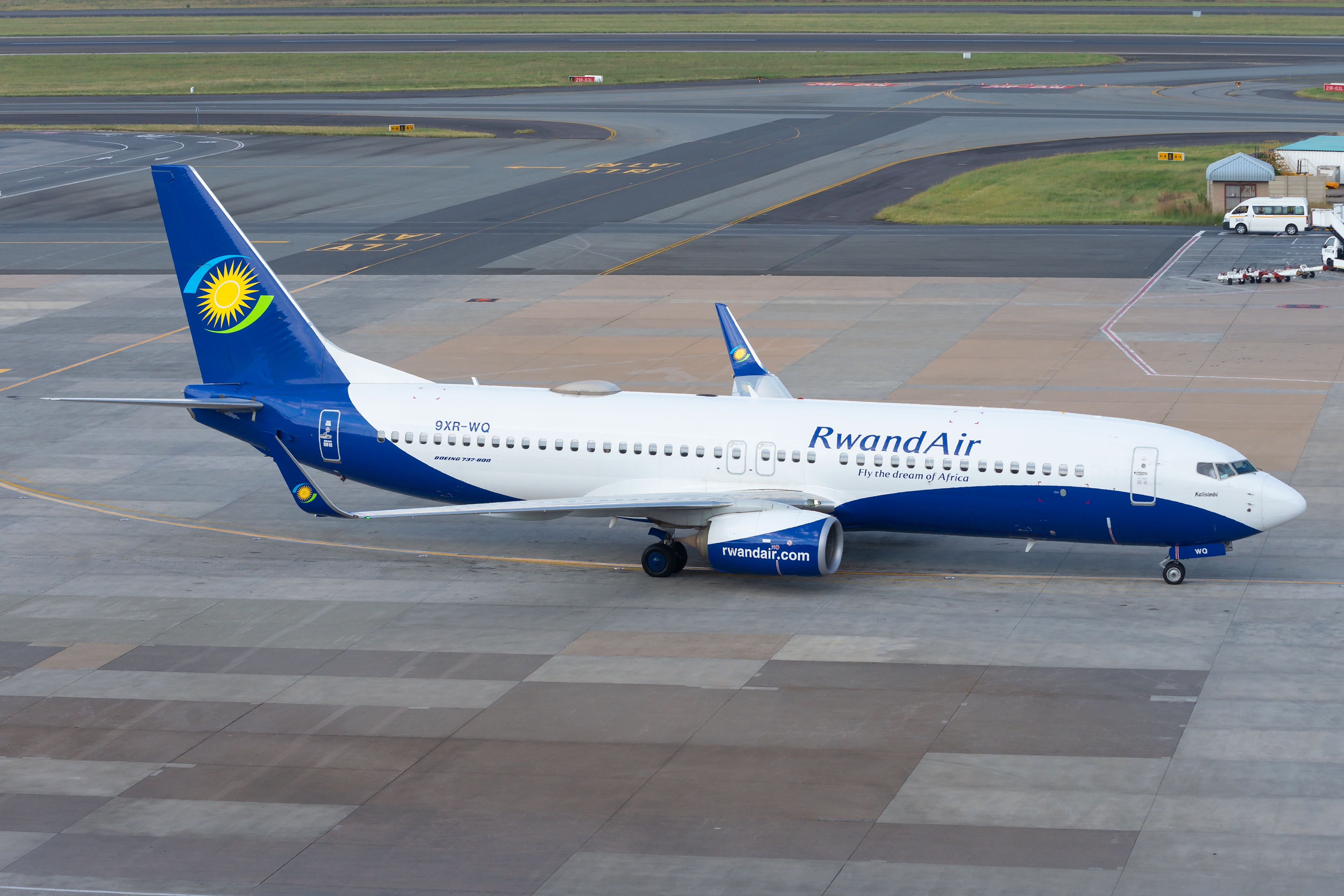 RwandAir Boeing 737-800 in Johannesburg