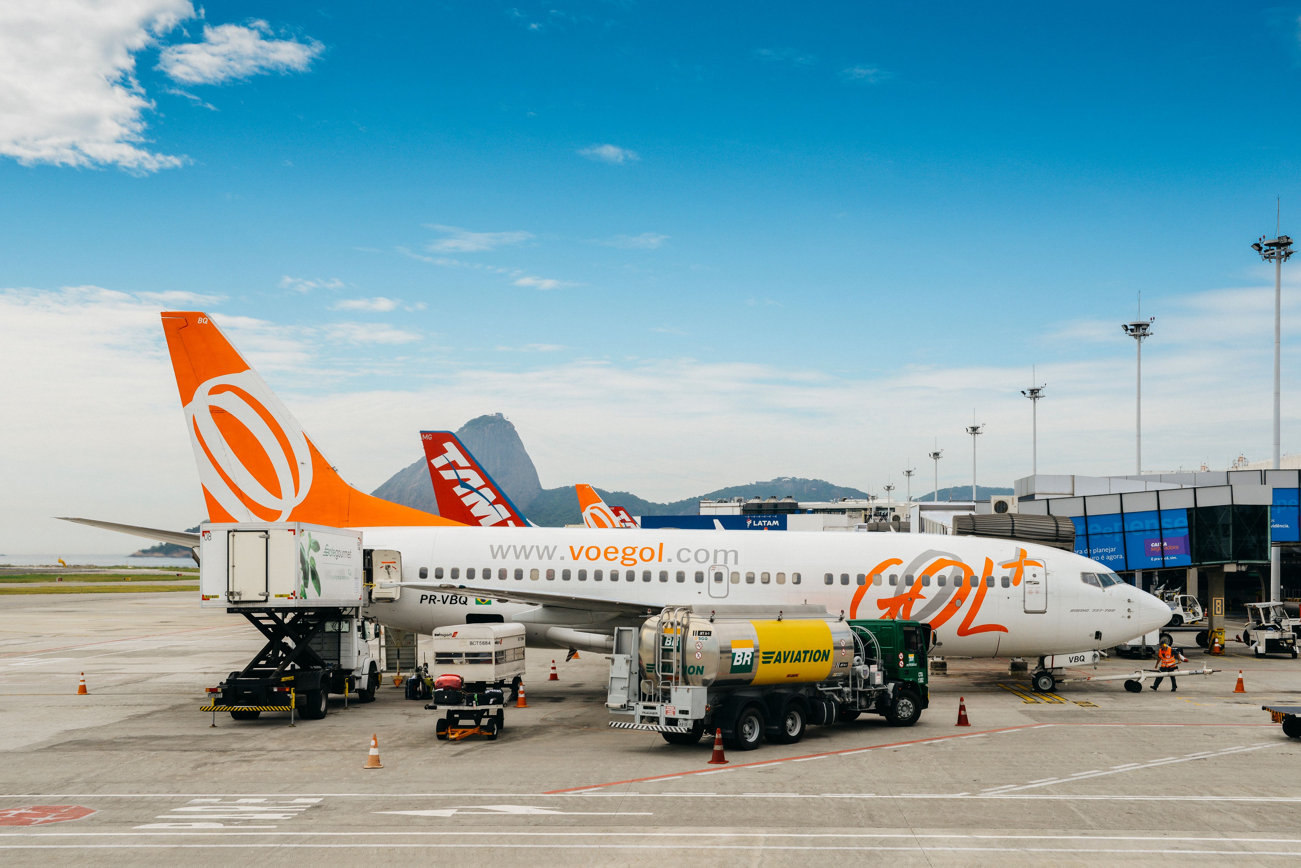 A Gol aircraft parked at an airport.