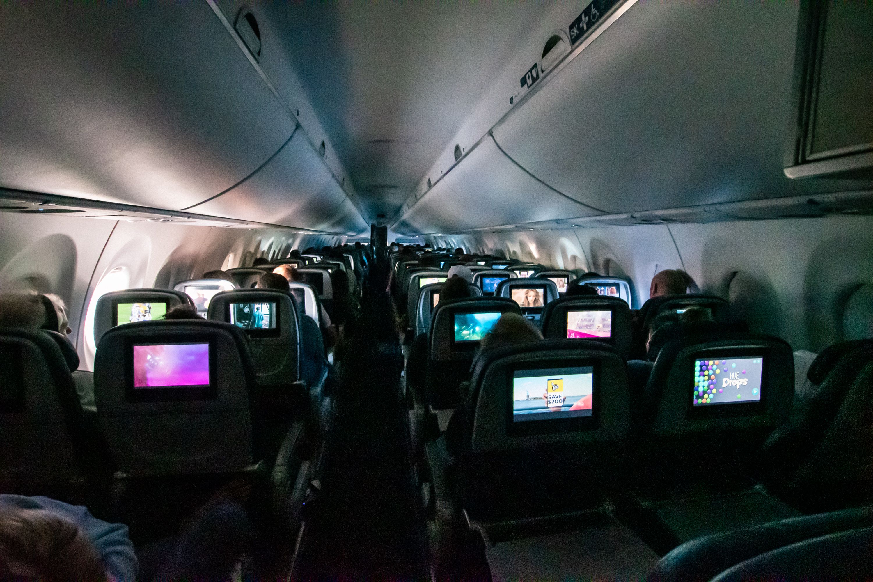 Peering Up the A220-100 Cabin