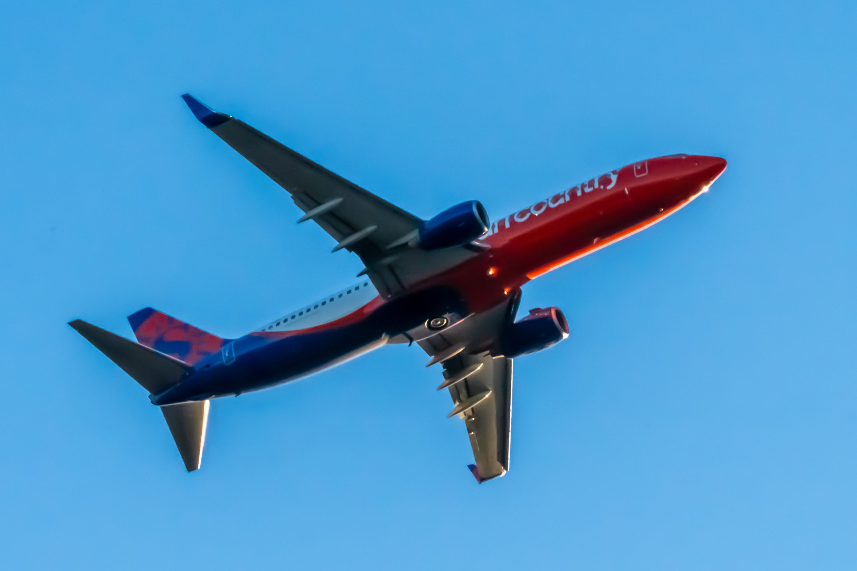 Sun Country Airlines 737-800 Rising in Low Light