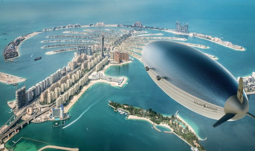 The Solar Airship One flying over Dubai.