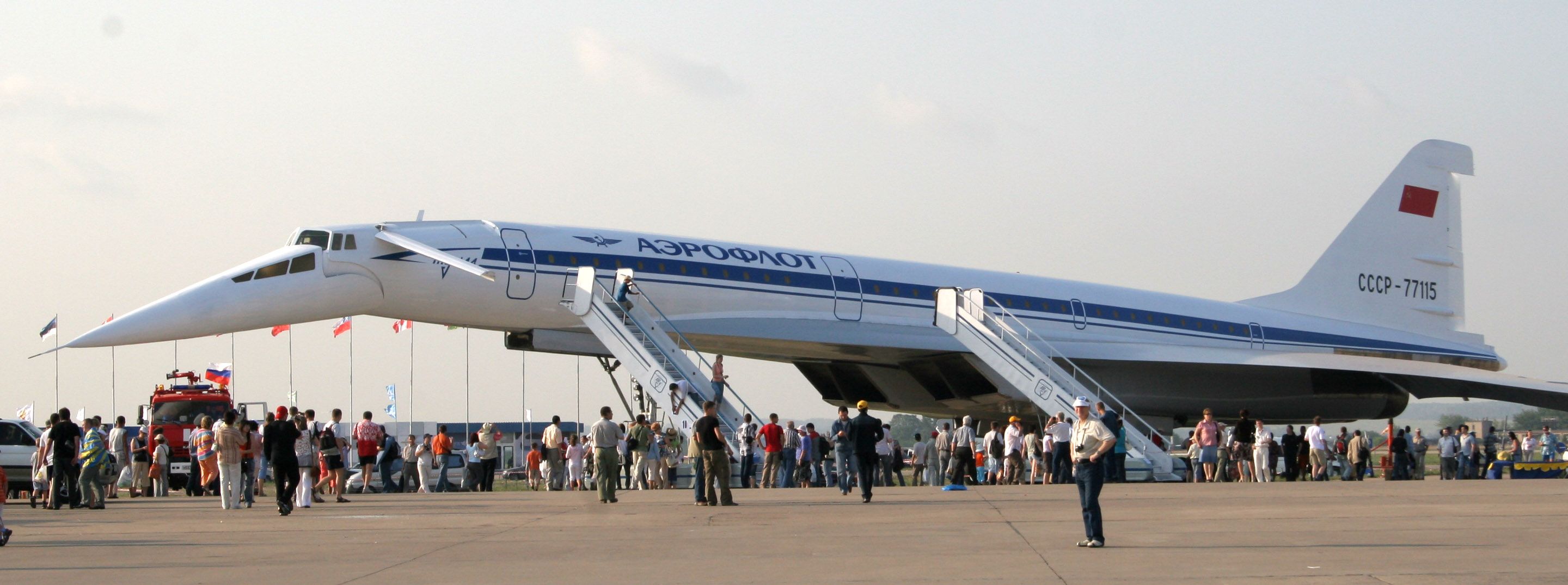 An Aeroflot Tupolev tu-144 on display.