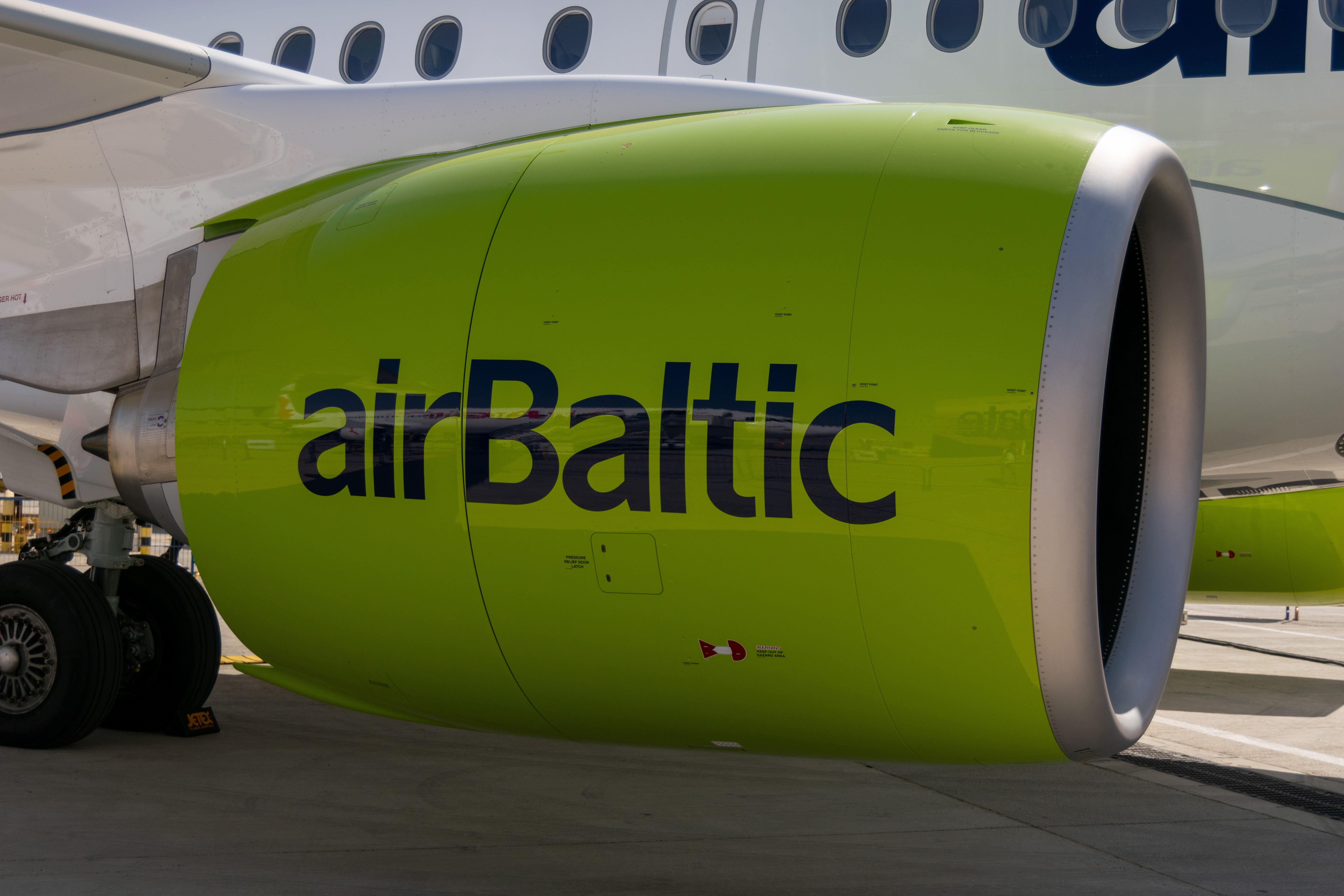airBaltic Airbus A220 Engine Closeup