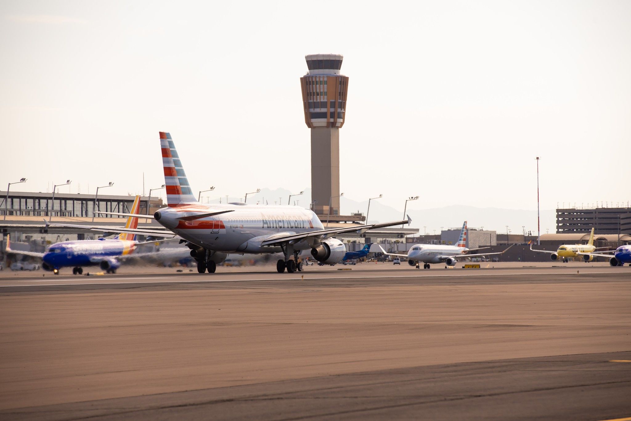 American Airlines Airbus A319 at Phoenix Sky Harbor International Airport.
