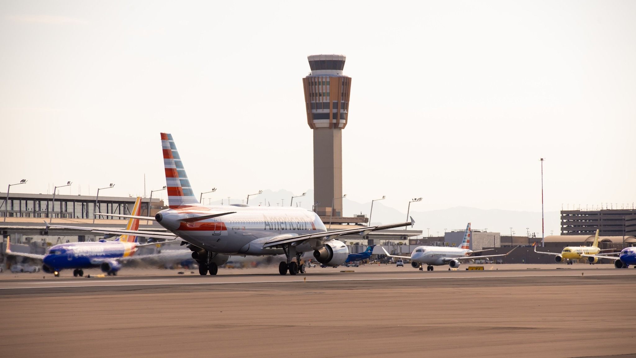 American Airlines Airbus A319 at Phoenix Sky Harbor International Airport.