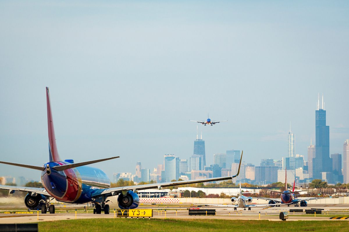 A busy day at Midway Airport in Chicago.