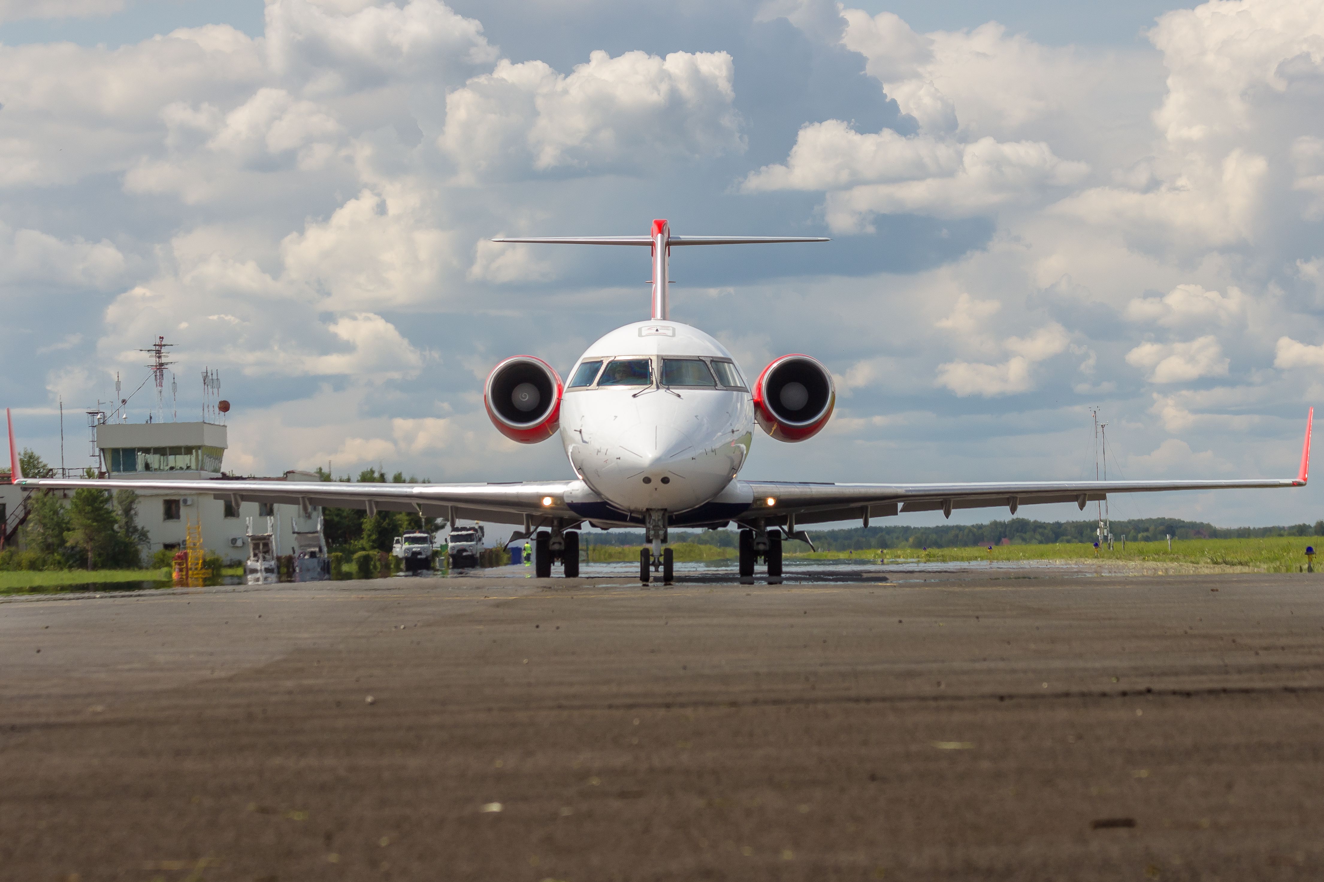 A Bombardier CRJ-200 parked 