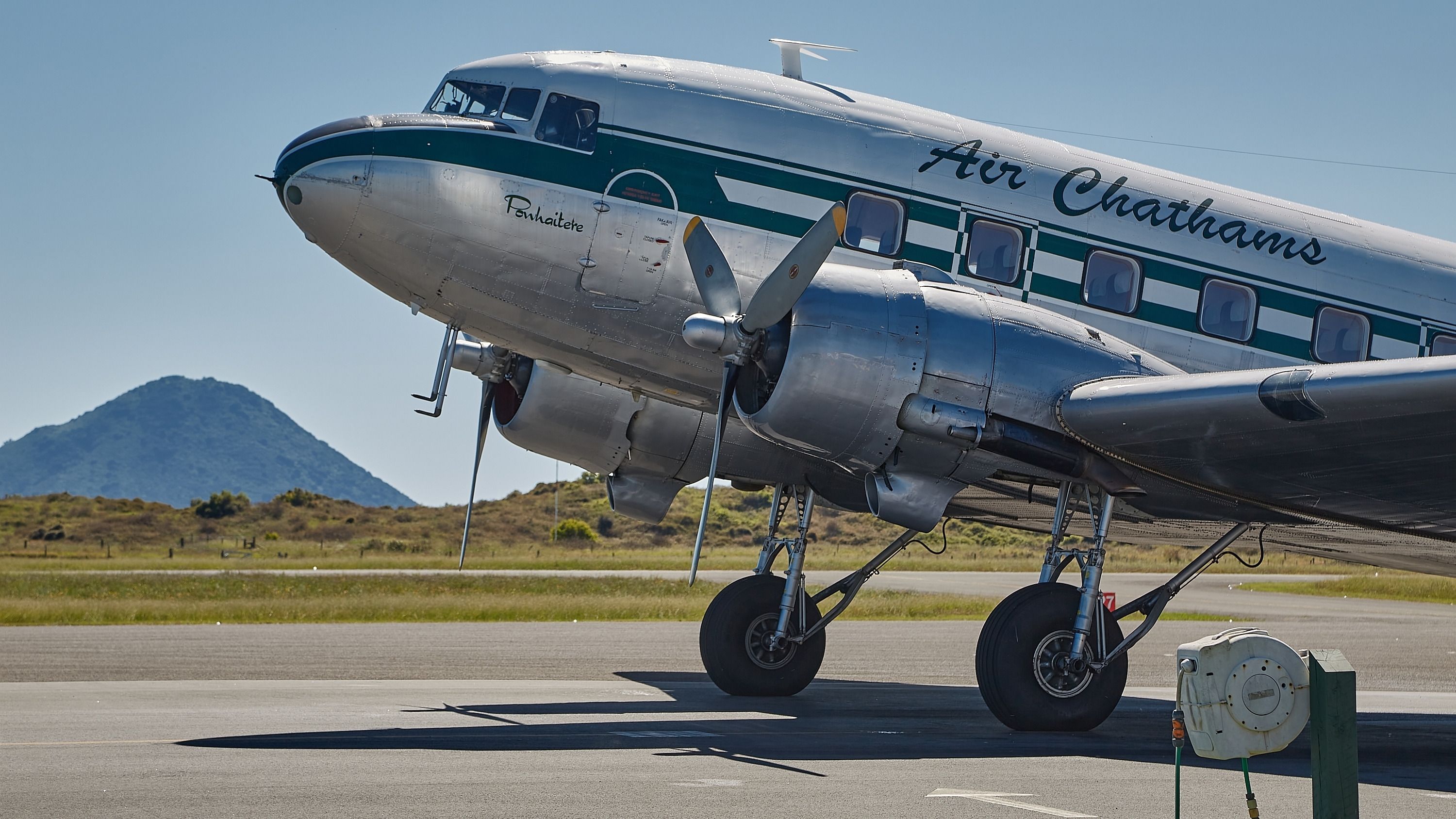 A Douglas DC-3 from Air Chathams in Whakatane airport.